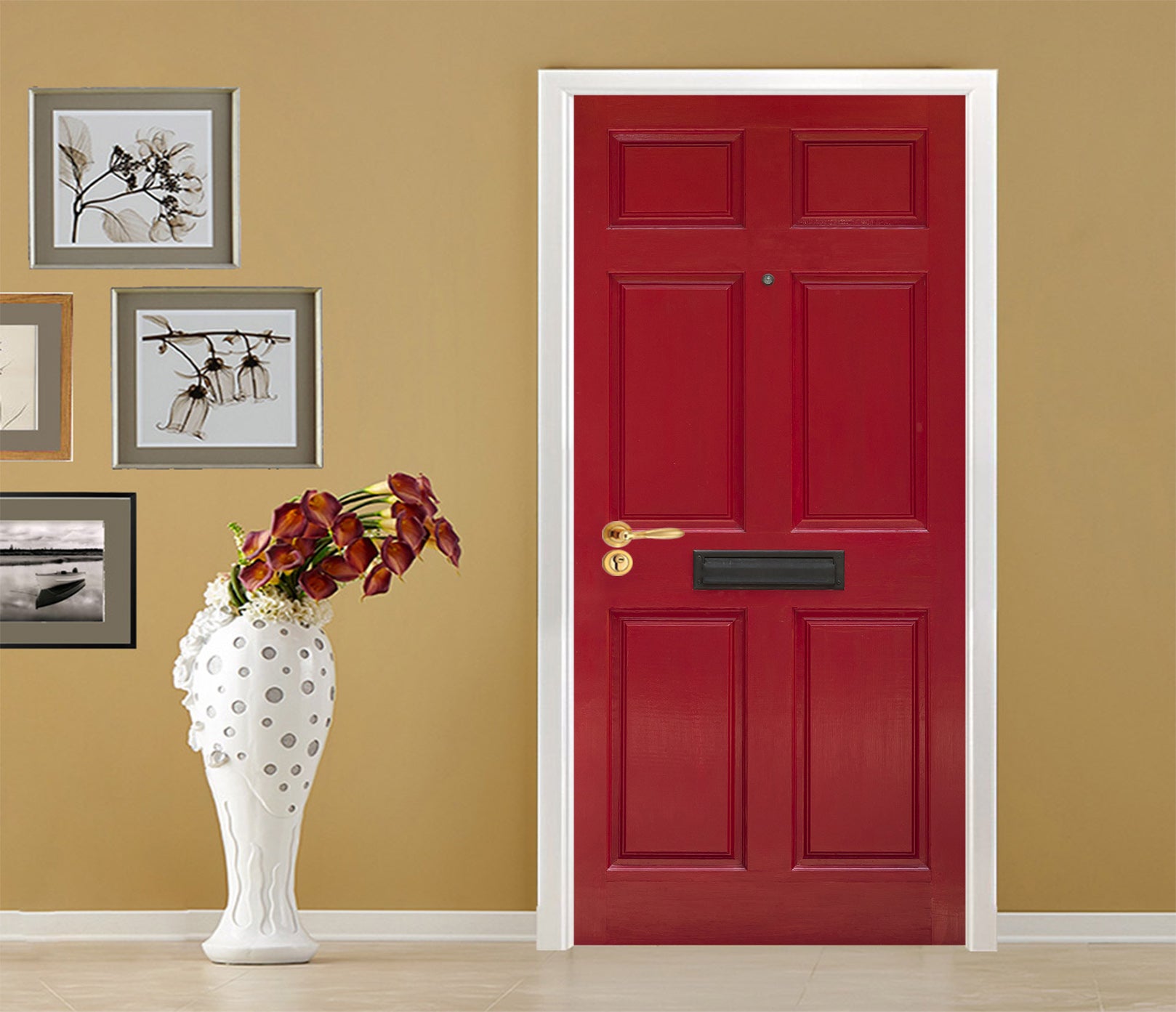 3D Red Door 22220 Door Mural