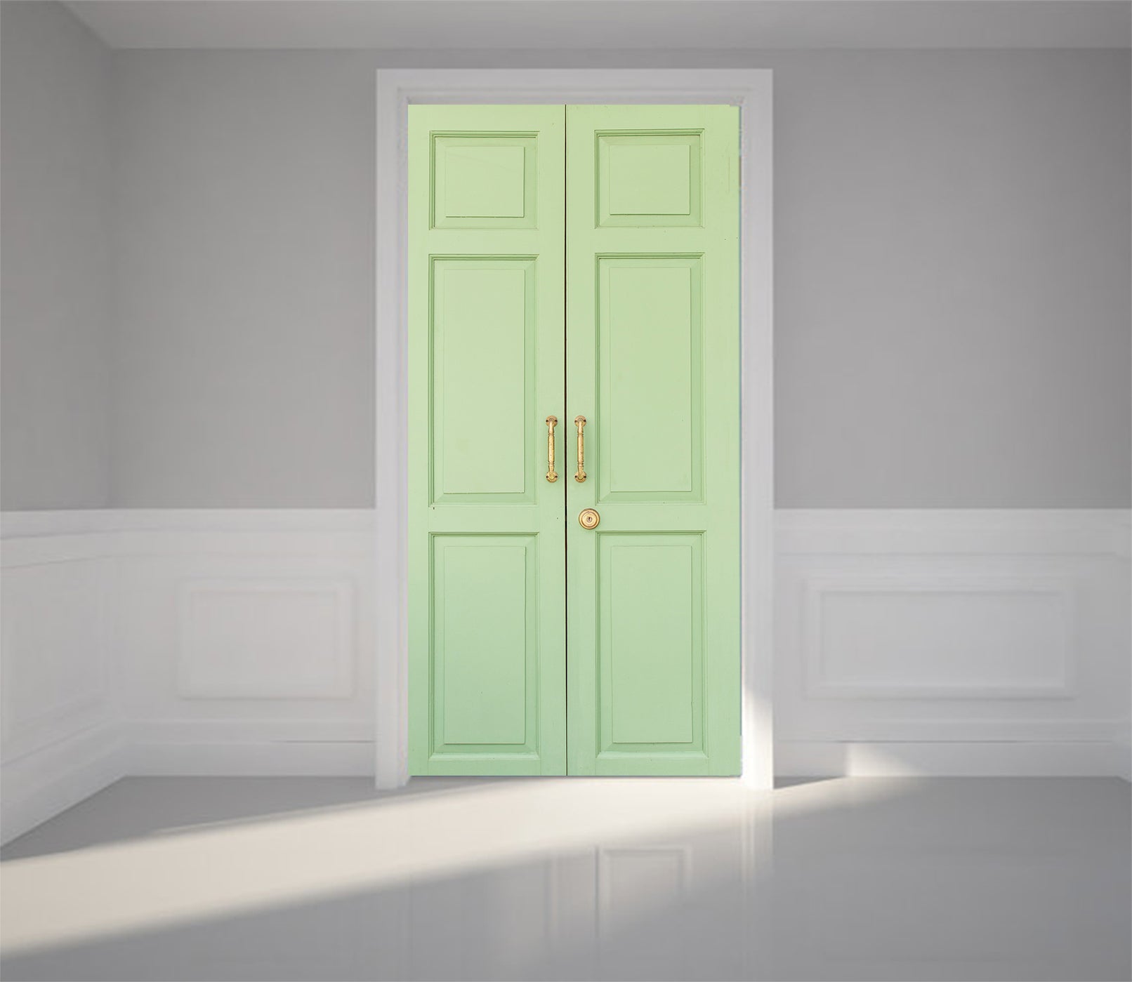 3D Light Green 22209 Door Mural