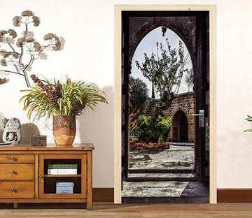 3D sunlight arch house door mural Wallpaper AJ Wallpaper 