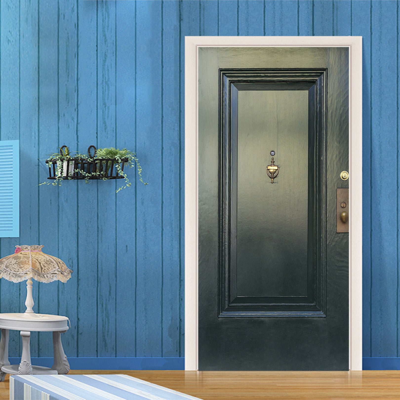 3D Dark Green Door 22226 Door Mural