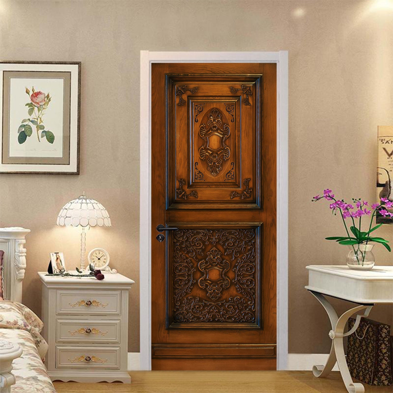 3D Wood Door 22195 Door Mural