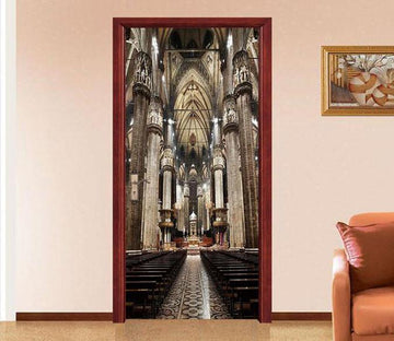 3D top church occident door mural Wallpaper AJ Wallpaper 