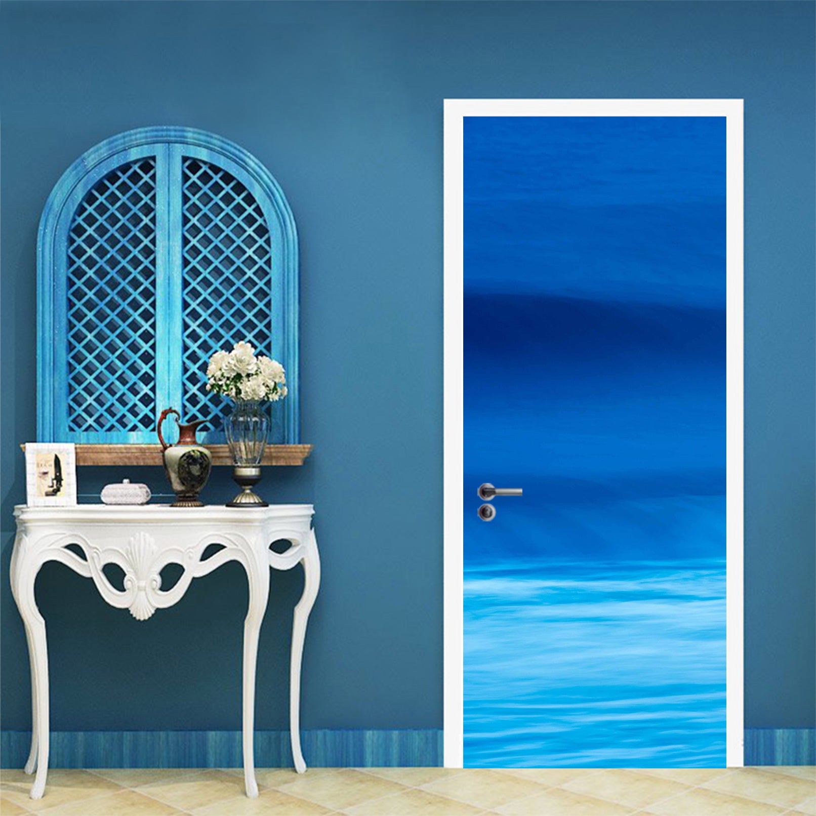 3D Blue Ocean Waves 115123 Marco Carmassi Door Mural