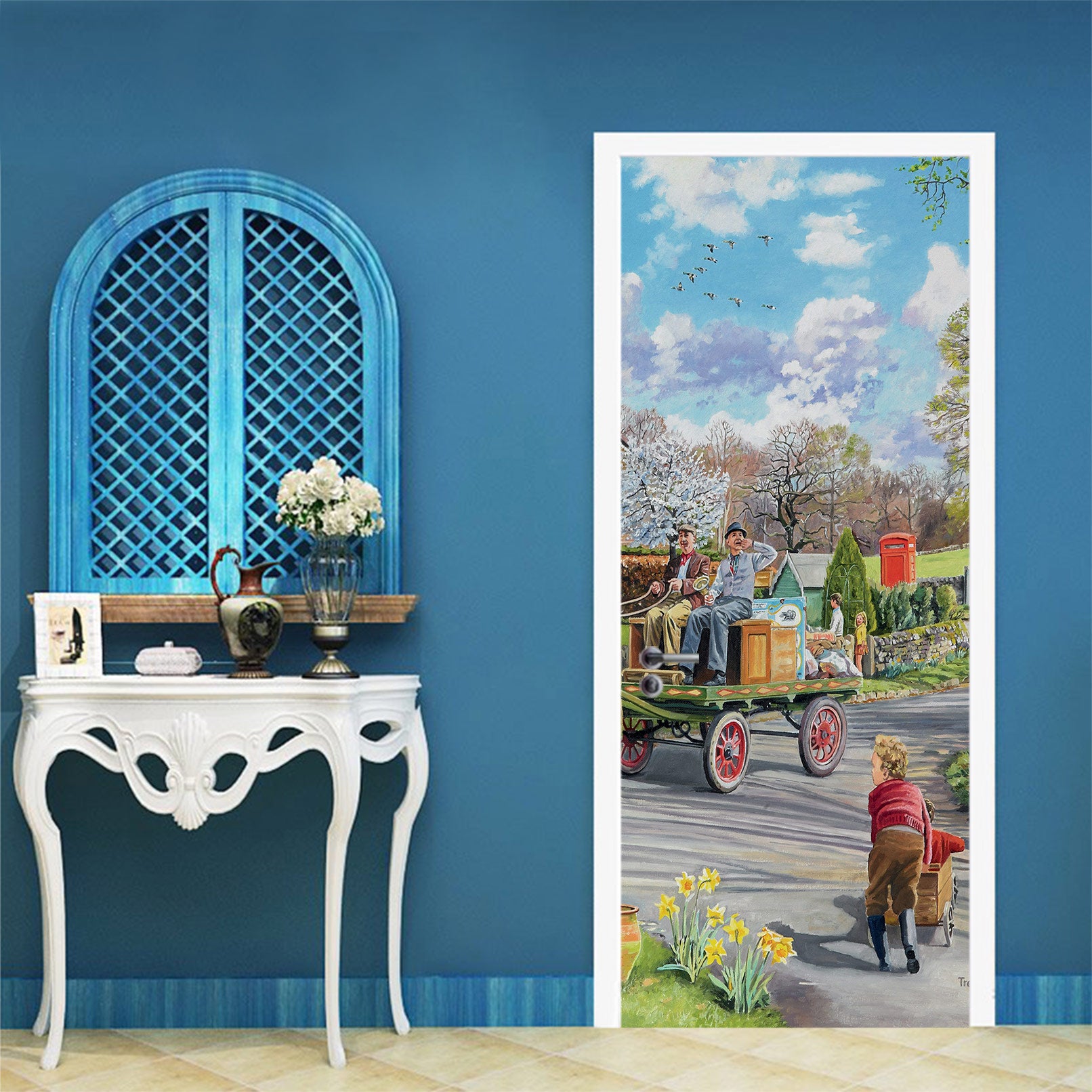 3D Lawn Tree Cart 103122 Trevor Mitchell Door Mural