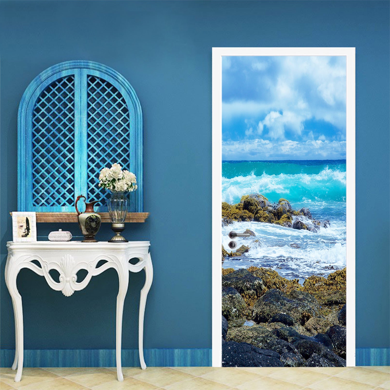 3D Seaside Spray 110202 Kathy Barefield Door Mural