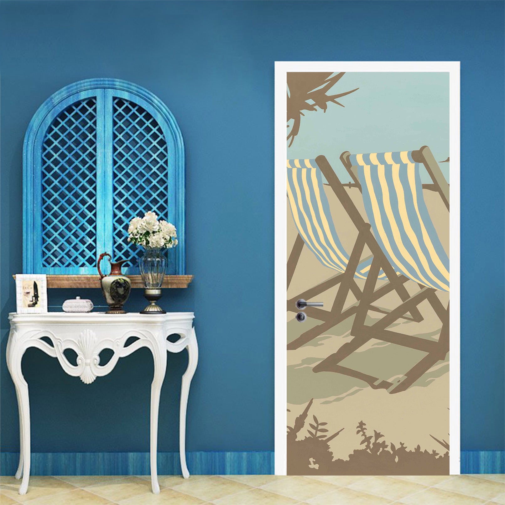 3D Two Lounge Chairs 9285 Steve Read Door Mural