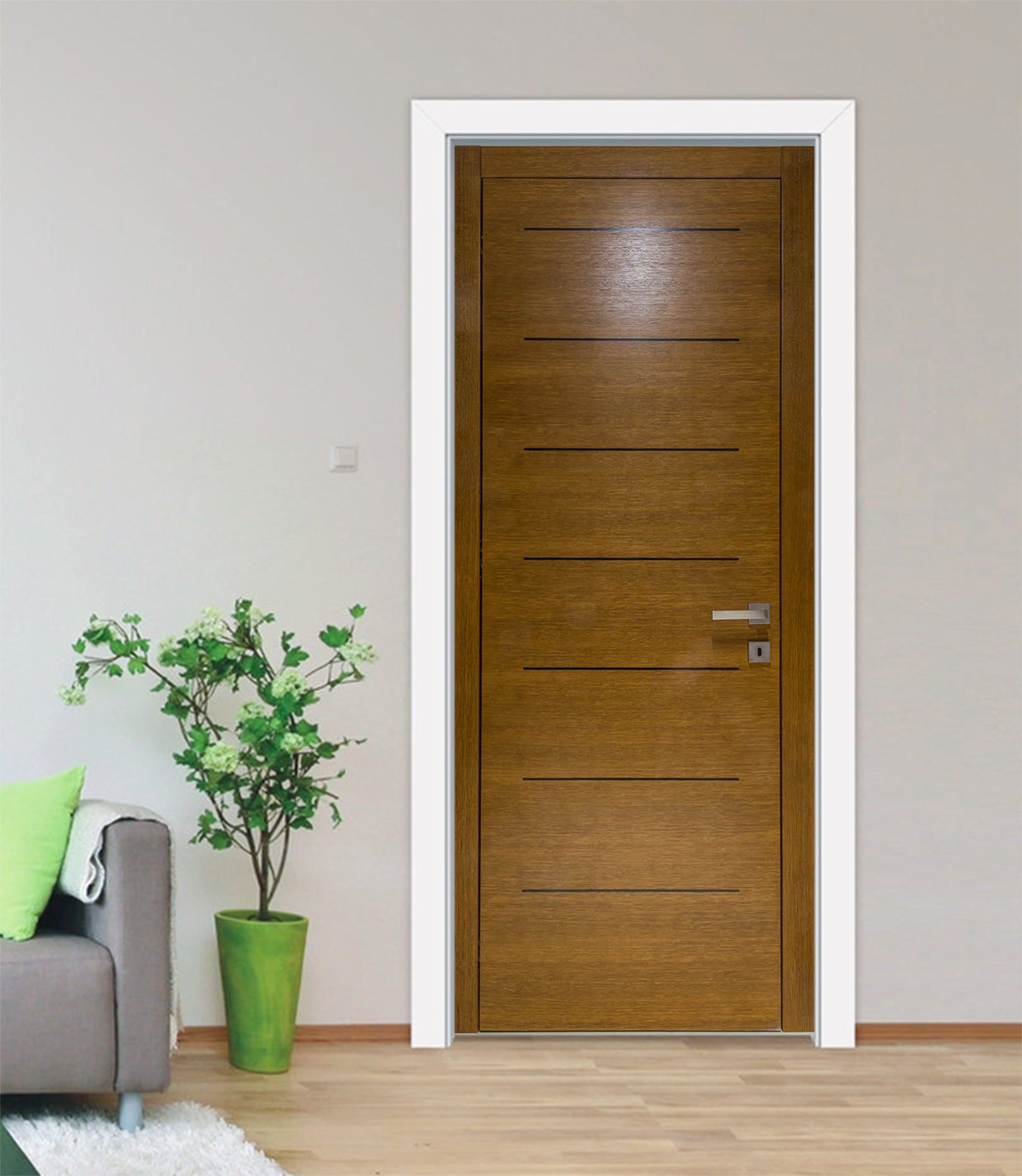 3D Wood Brown Door 22214 Door Mural