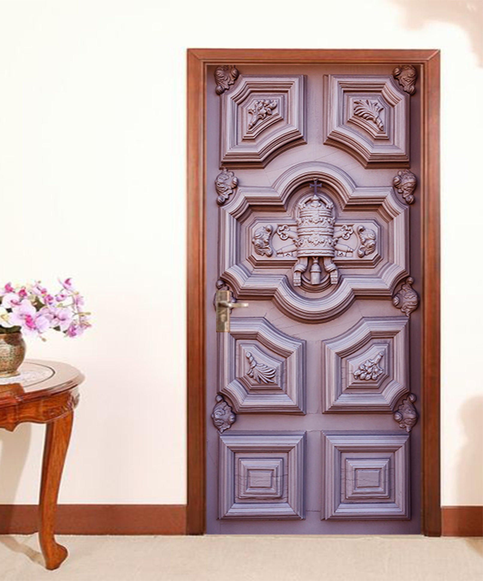 3D Wood Brown 23005 Door Mural