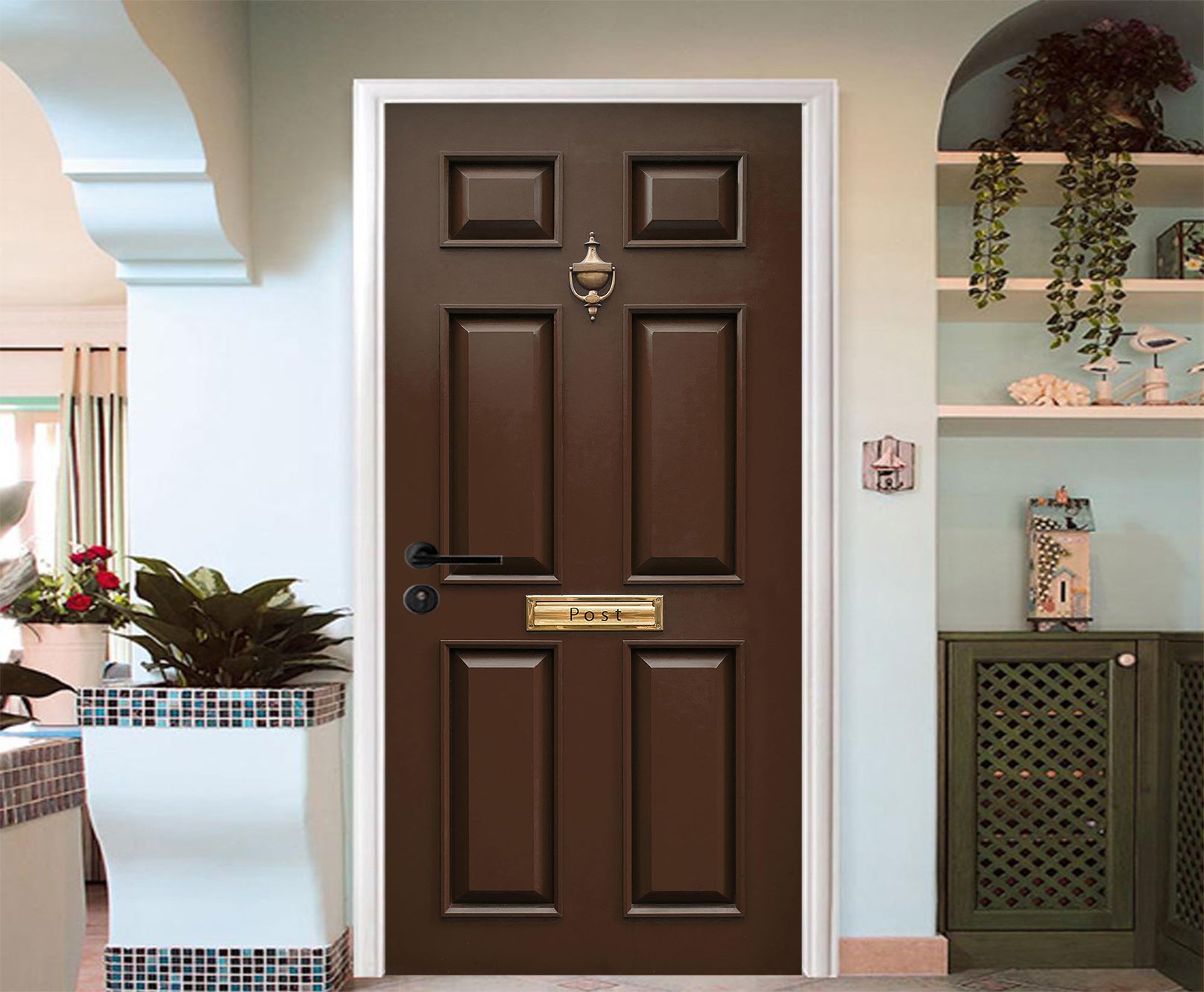 3D Dark Brown Door 22225 Door Mural