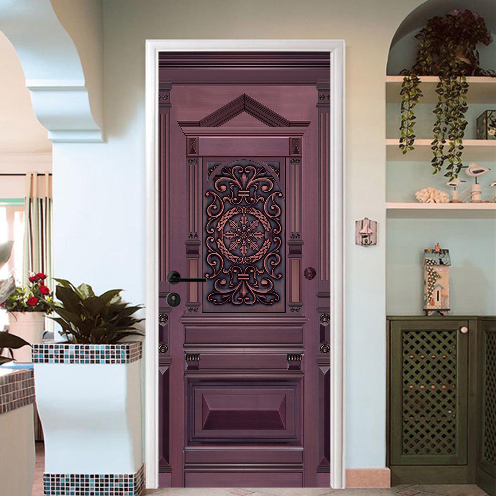 3D Dark Brown 23001 Door Mural