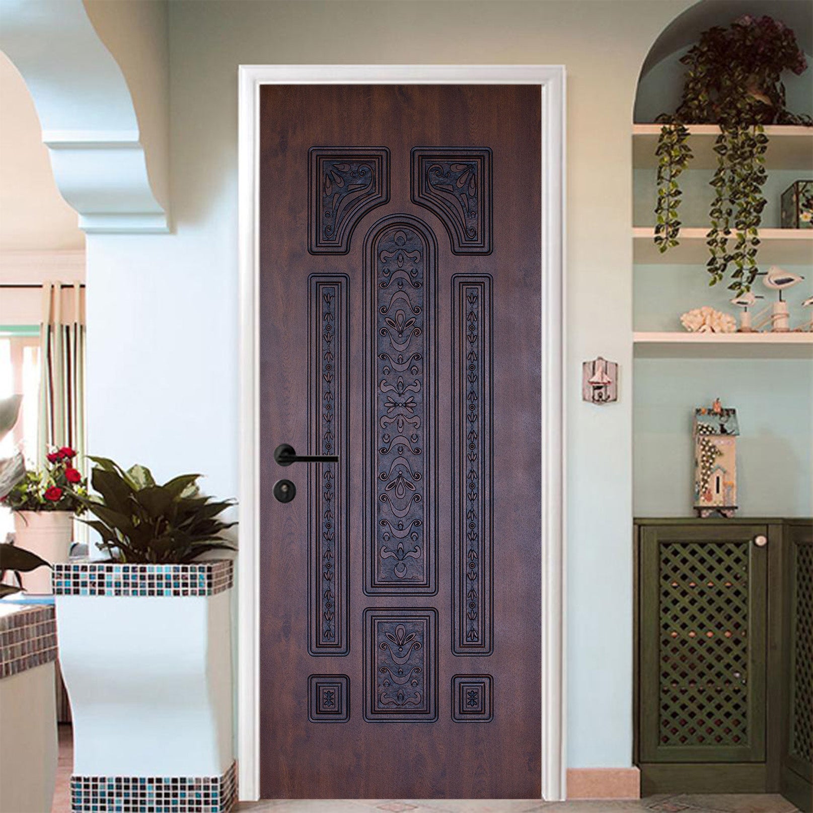 3D Dark Brown 22208 Door Mural