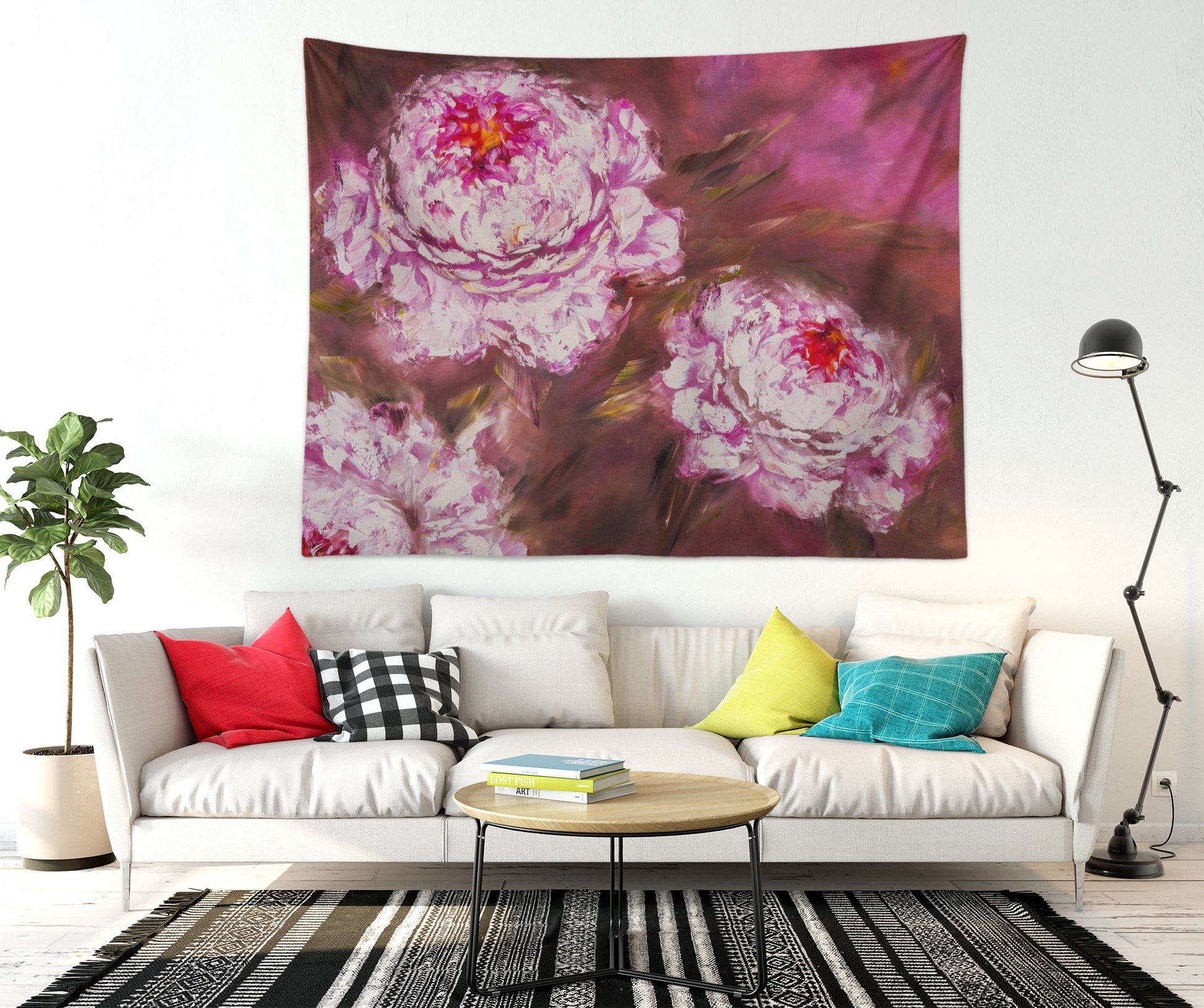 3D Pink Peony 3417 Skromova Marina Tapestry Hanging Cloth Hang