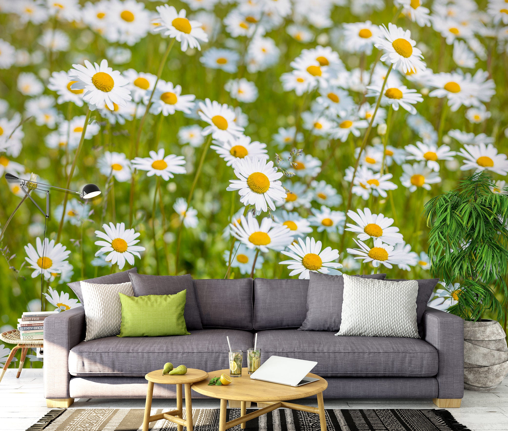 3D White Daisy 6262 Assaf Frank Wall Mural Wall Murals