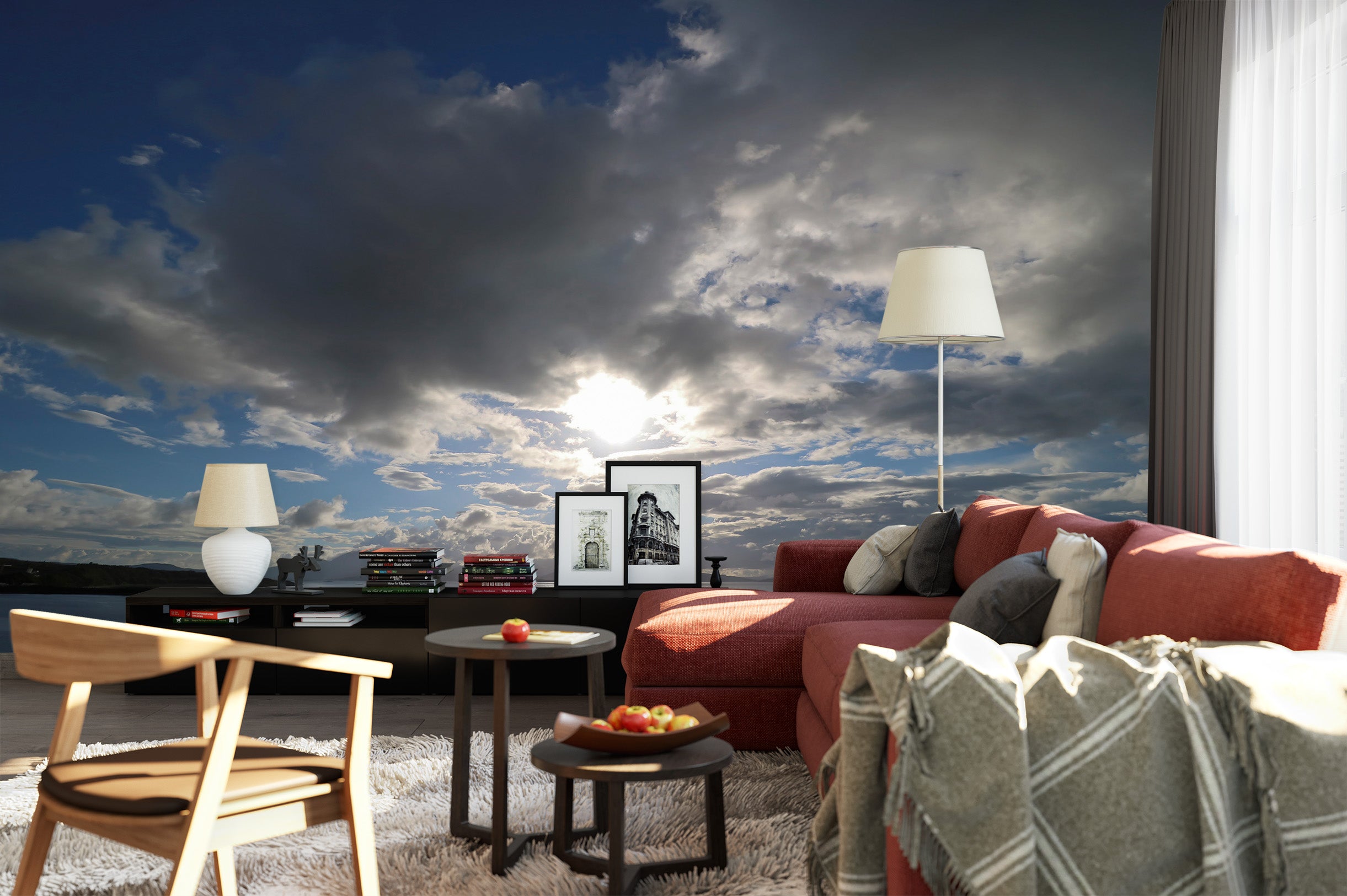 3D Clouds Sunshine 125 Jerry LoFaro Wall Mural Wall Murals