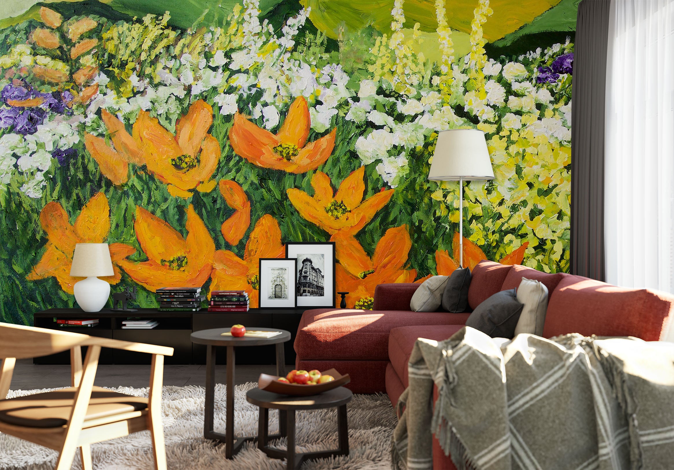 3D Bloom Flowers 209 Allan P. Friedlander Wall Mural Wall Murals