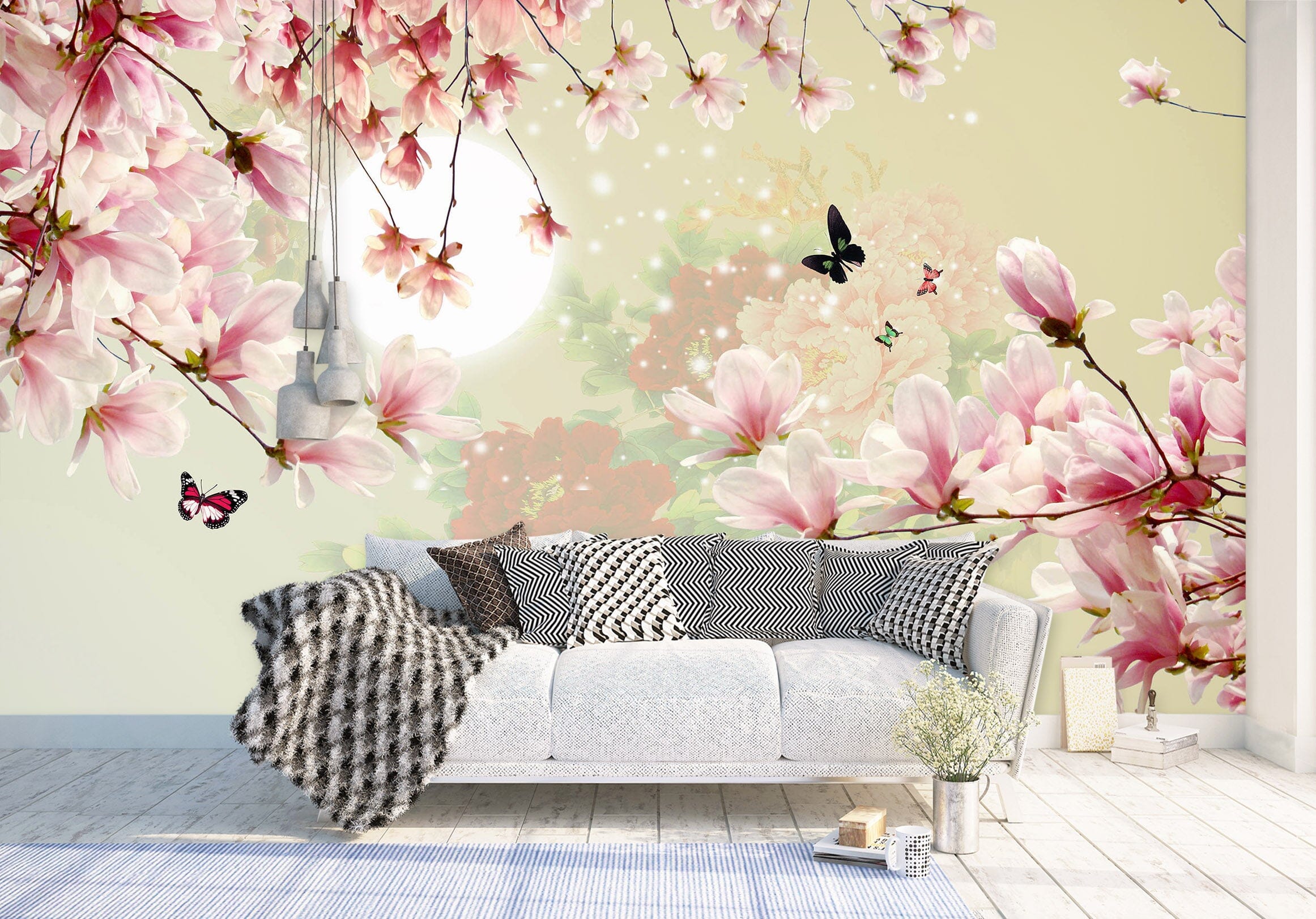 3D Magnolia Moon 1521 Wall Murals Wallpaper AJ Wallpaper 2 