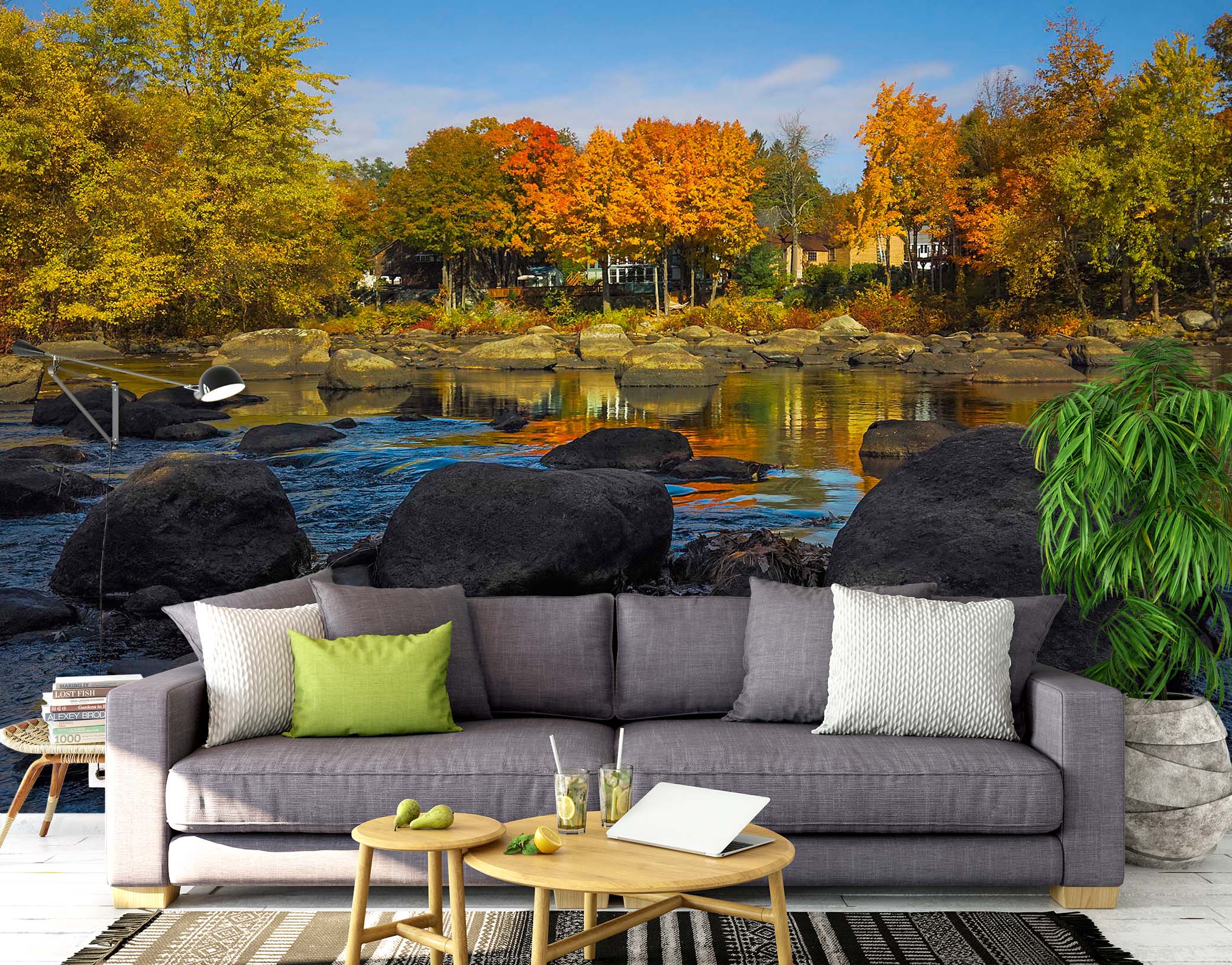 3D Autumn Forest 114 Jerry LoFaro Wall Mural Wall Murals