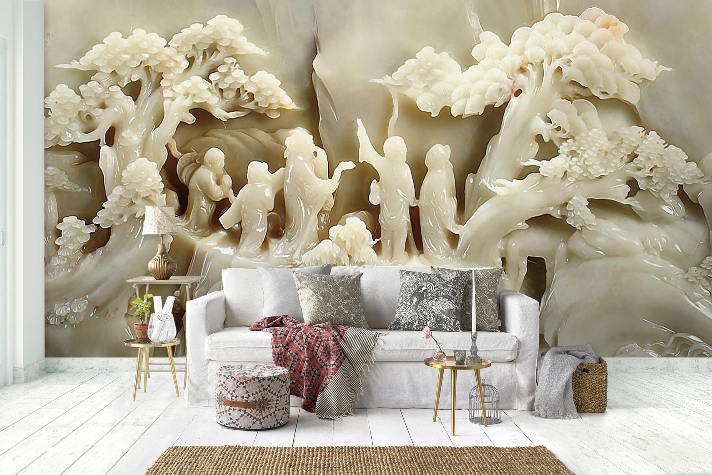 3D Jade Carving White 1520 Wall Murals Wallpaper AJ Wallpaper 2 