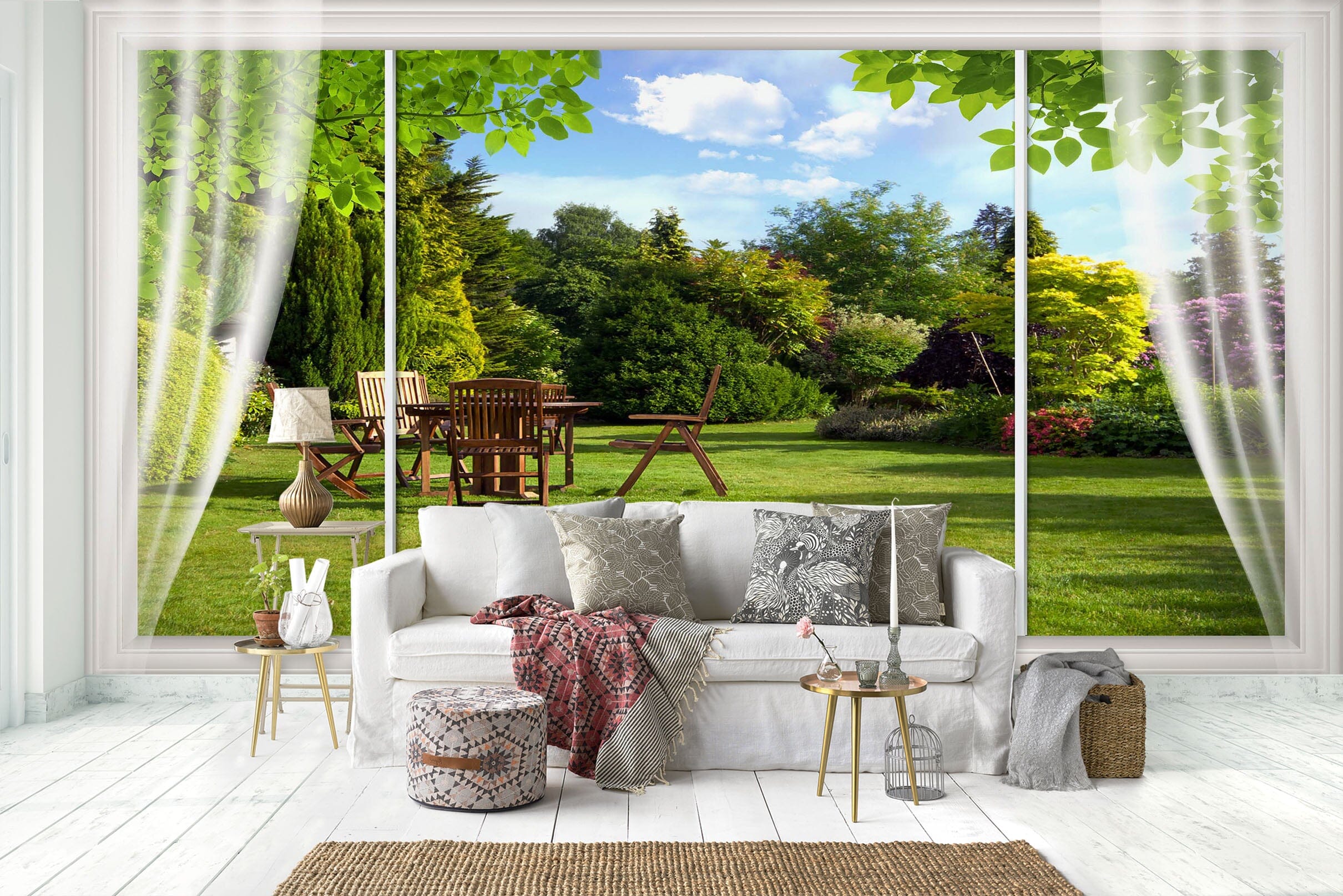 3D Garden Tables 1479 Wall Murals Wallpaper AJ Wallpaper 2 