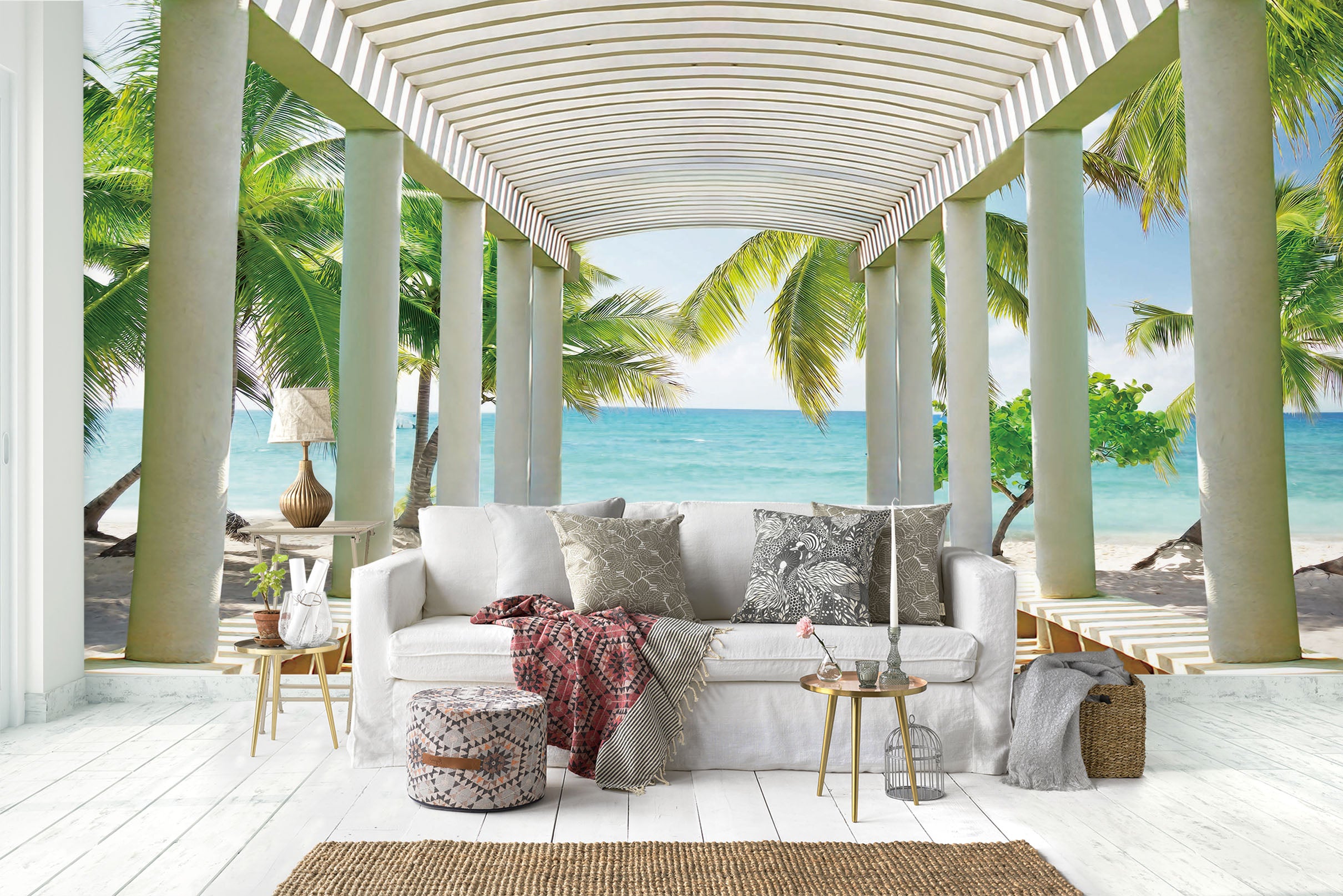 3D Coconut Gazebo 1446 Wall Murals