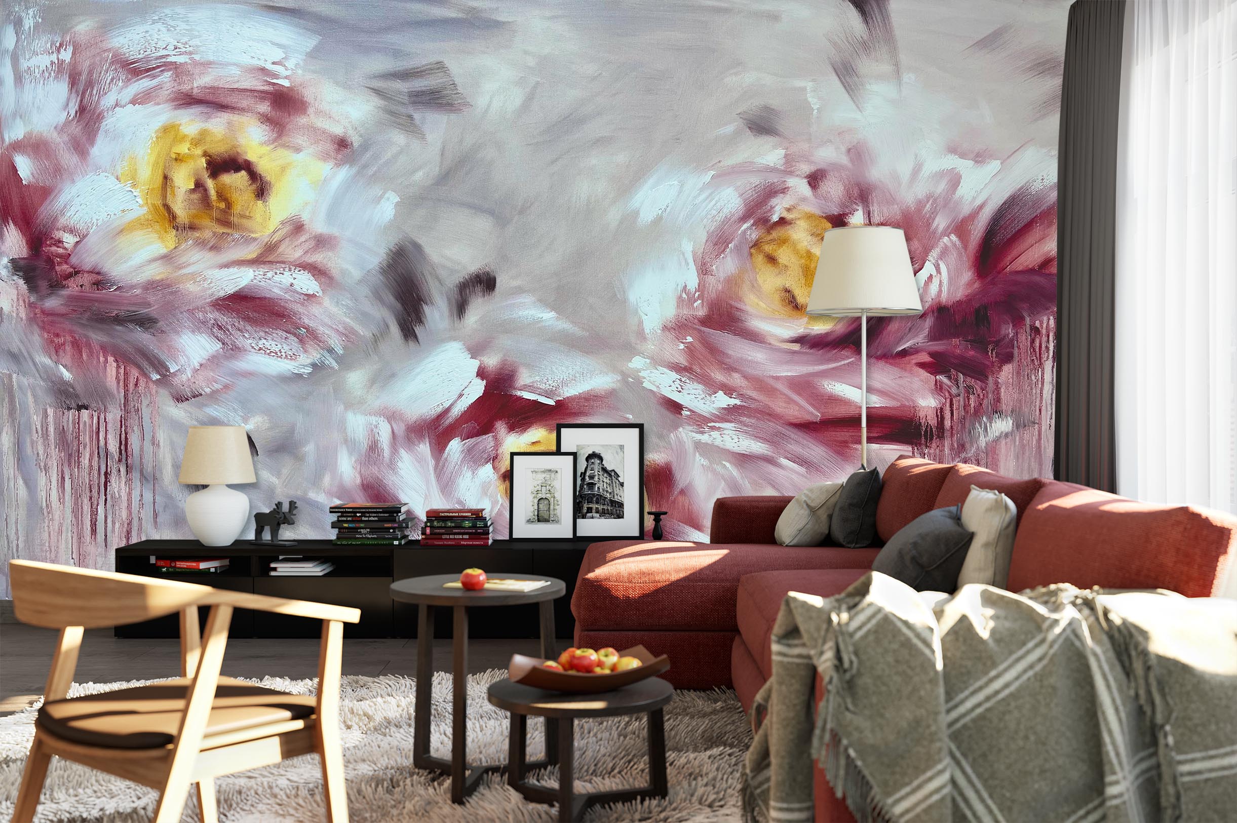 3D Painted Flowers 3004 Skromova Marina Wall Mural Wall Murals