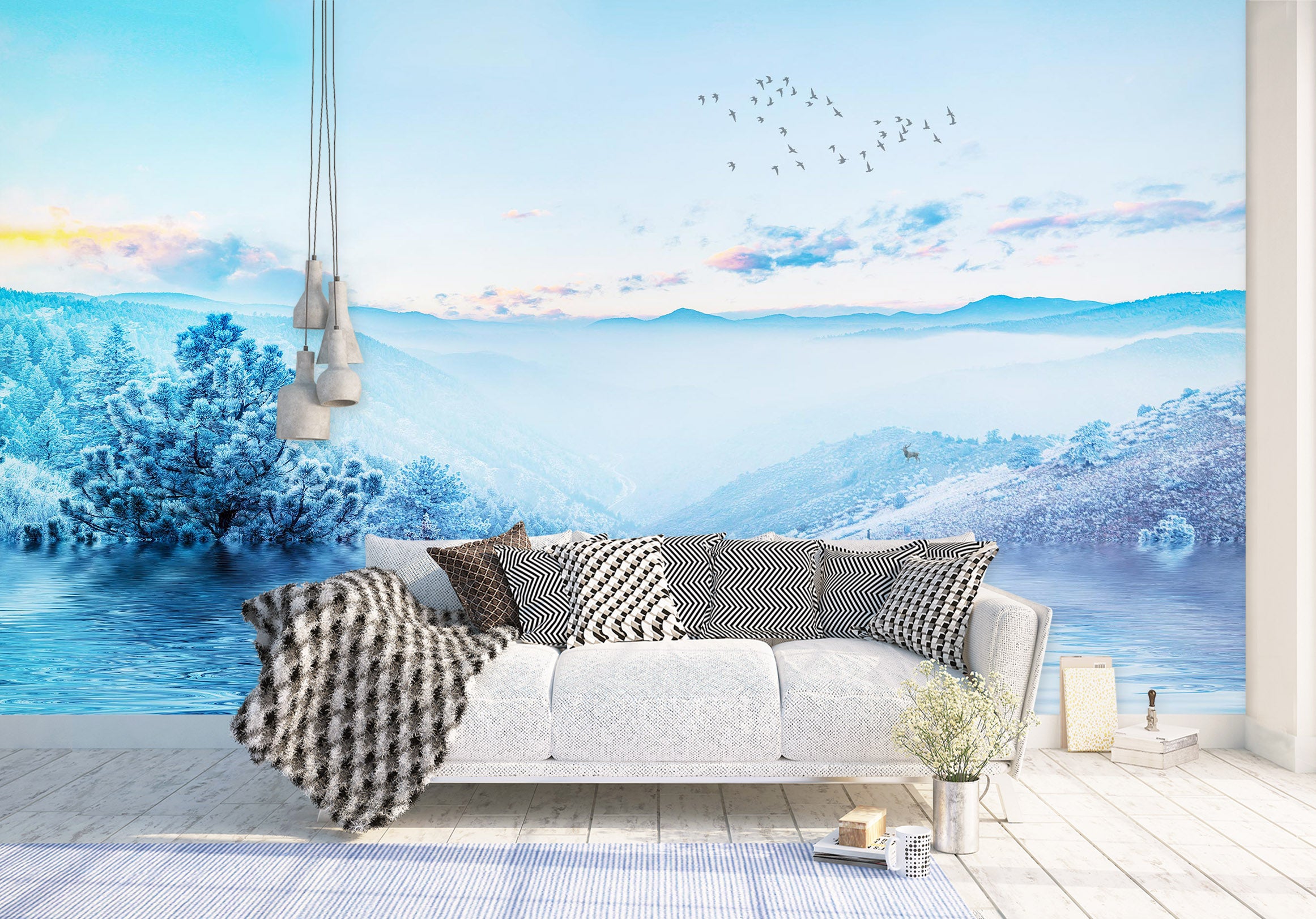 3D Valley Creek 2078 Wall Murals