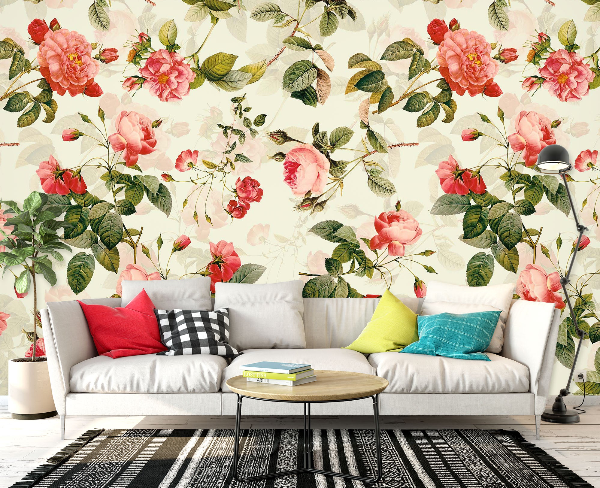 3D Pink Rose 122 Uta Naumann Wall Mural Wall Murals