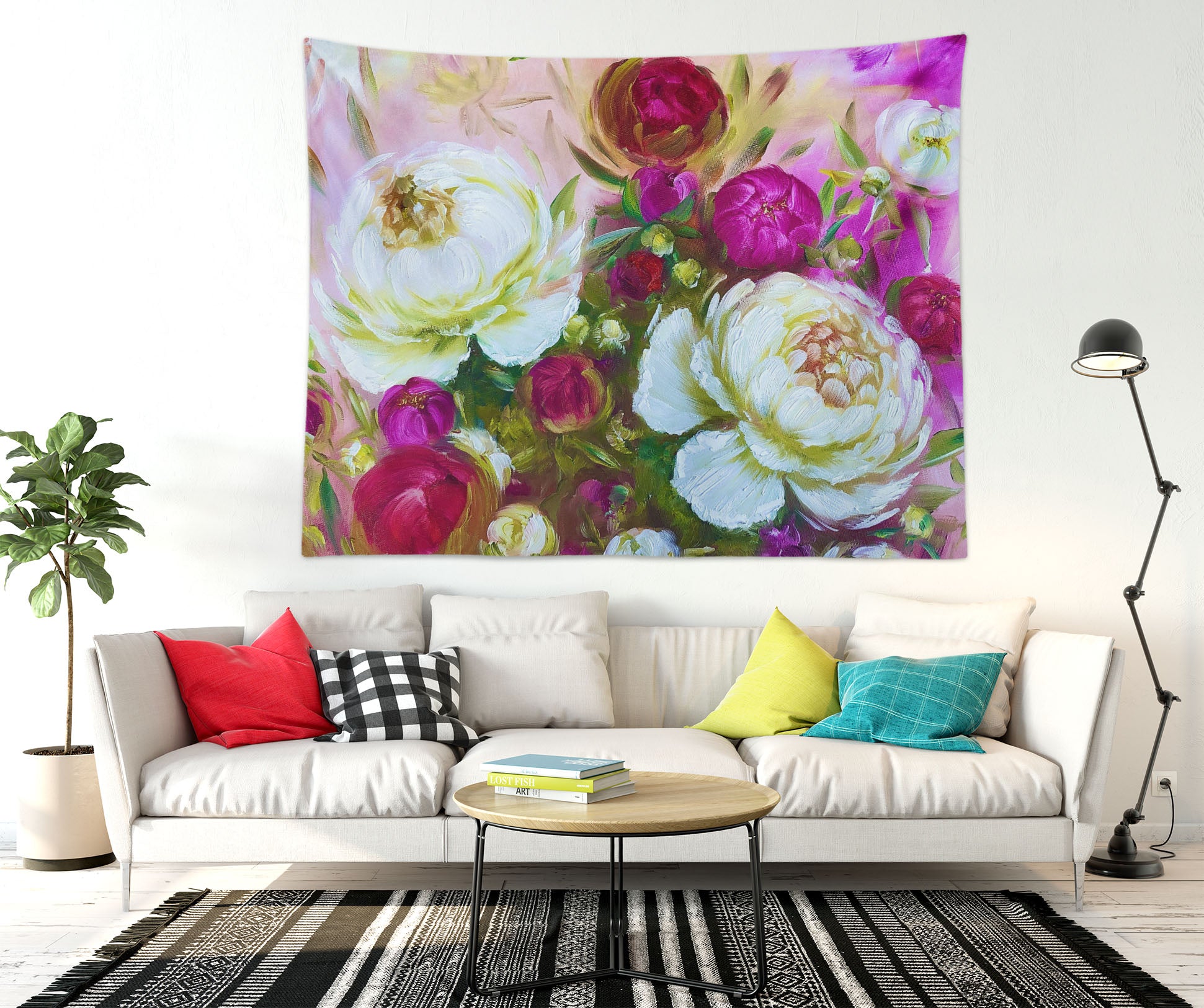 3D Pretty Peony 3718 Skromova Marina Tapestry Hanging Cloth Hang