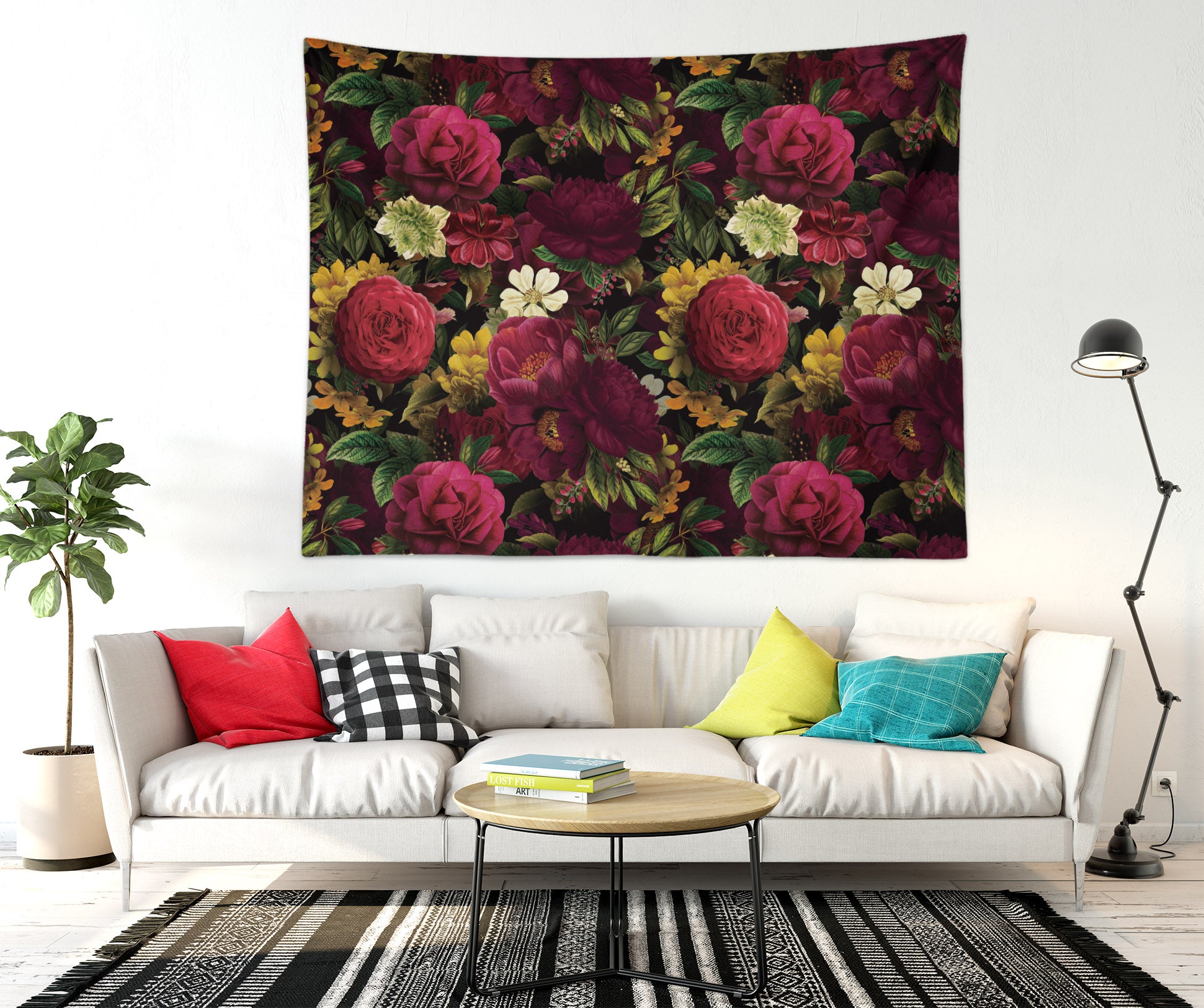 3D Red Flower 910 Uta Naumann Tapestry Hanging Cloth Hang