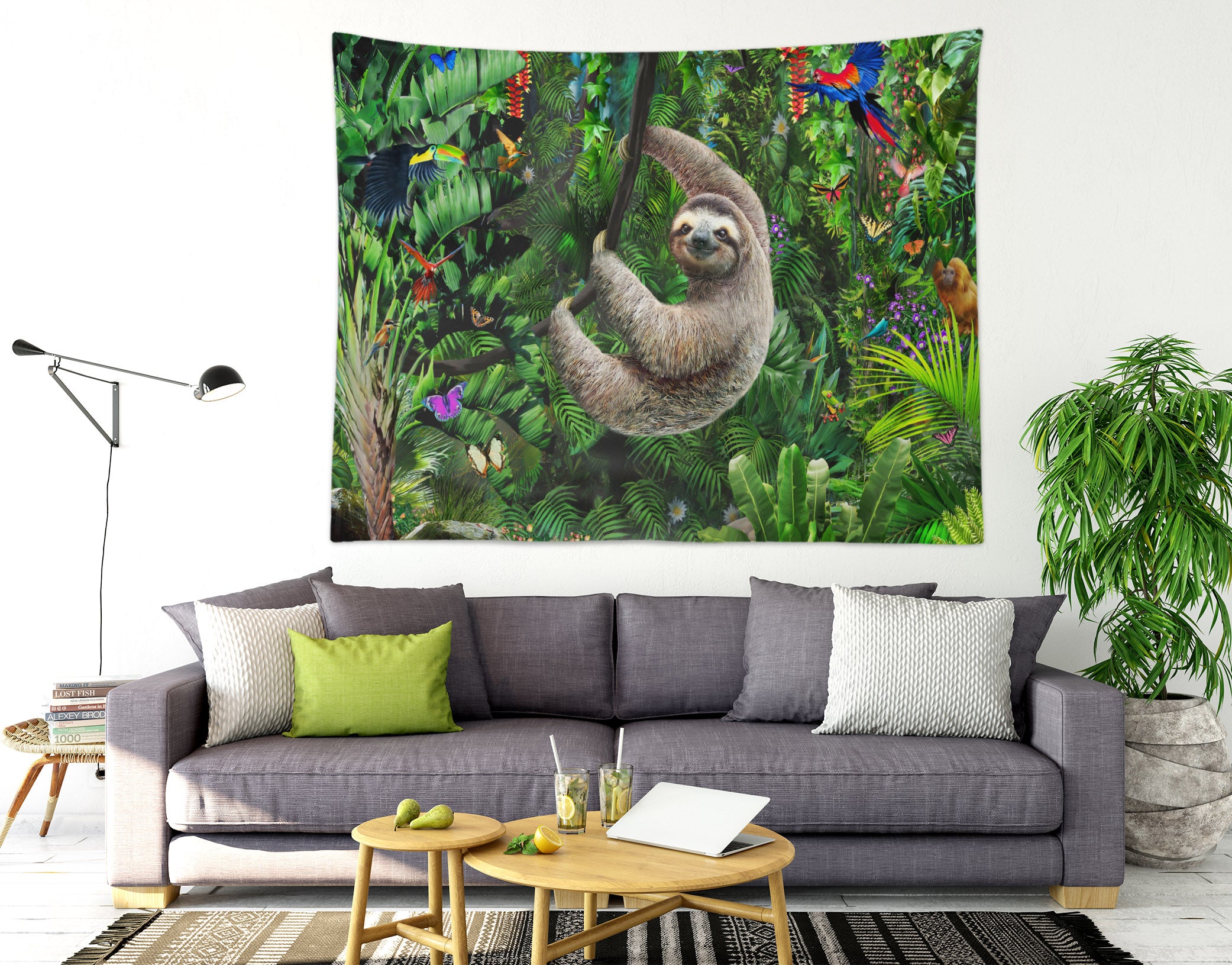 3D Forest Cute Sloth 727 Adrian Chesterman Tapestry Hanging Cloth Hang