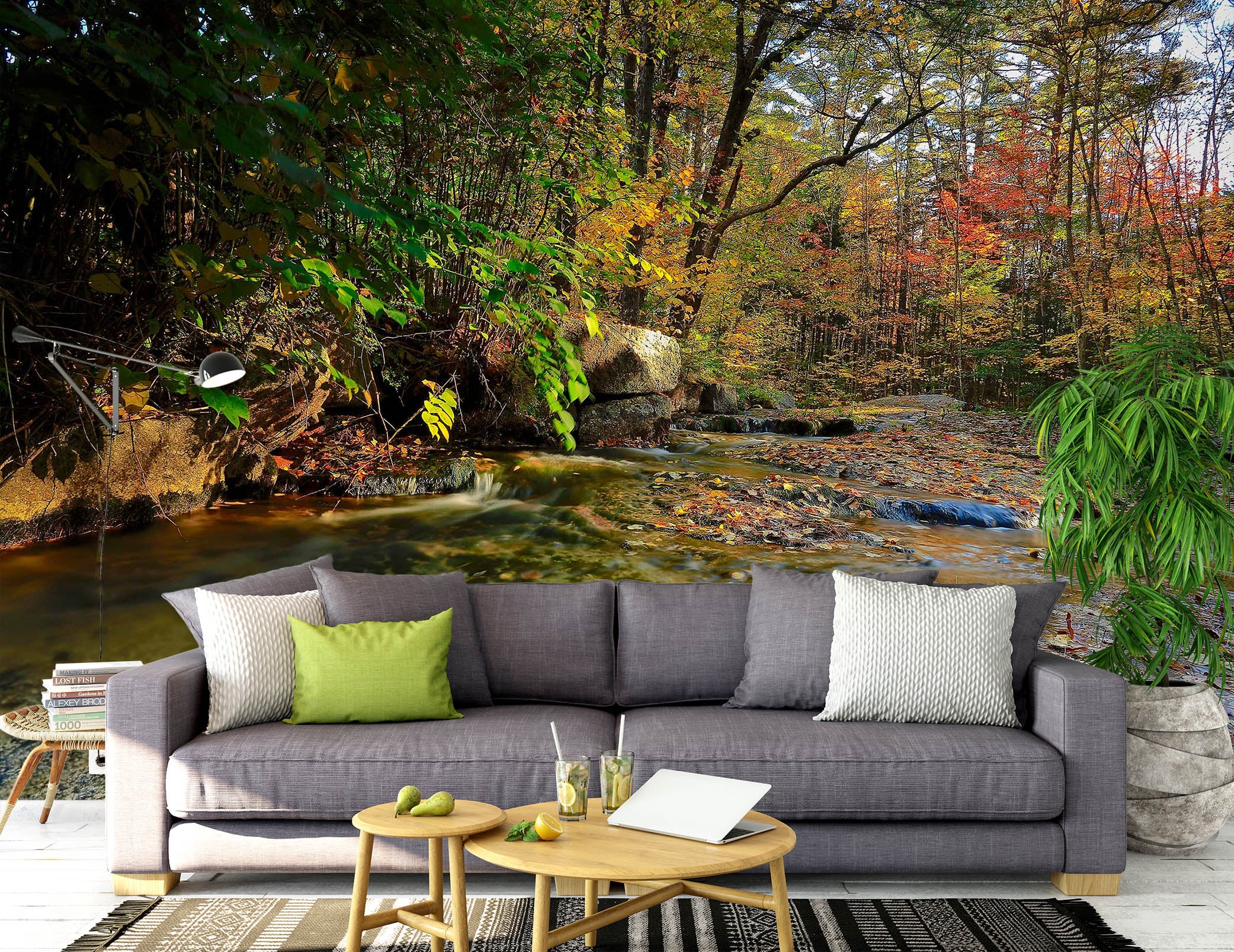 3D Jungle Creek 61169 Kathy Barefield Wall Mural Wall Murals