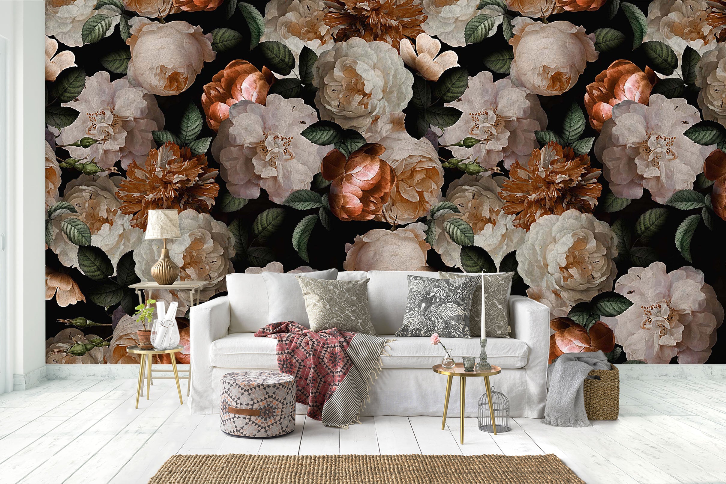 3D Painted Flowers 108 Uta Naumann Wall Mural Wall Murals