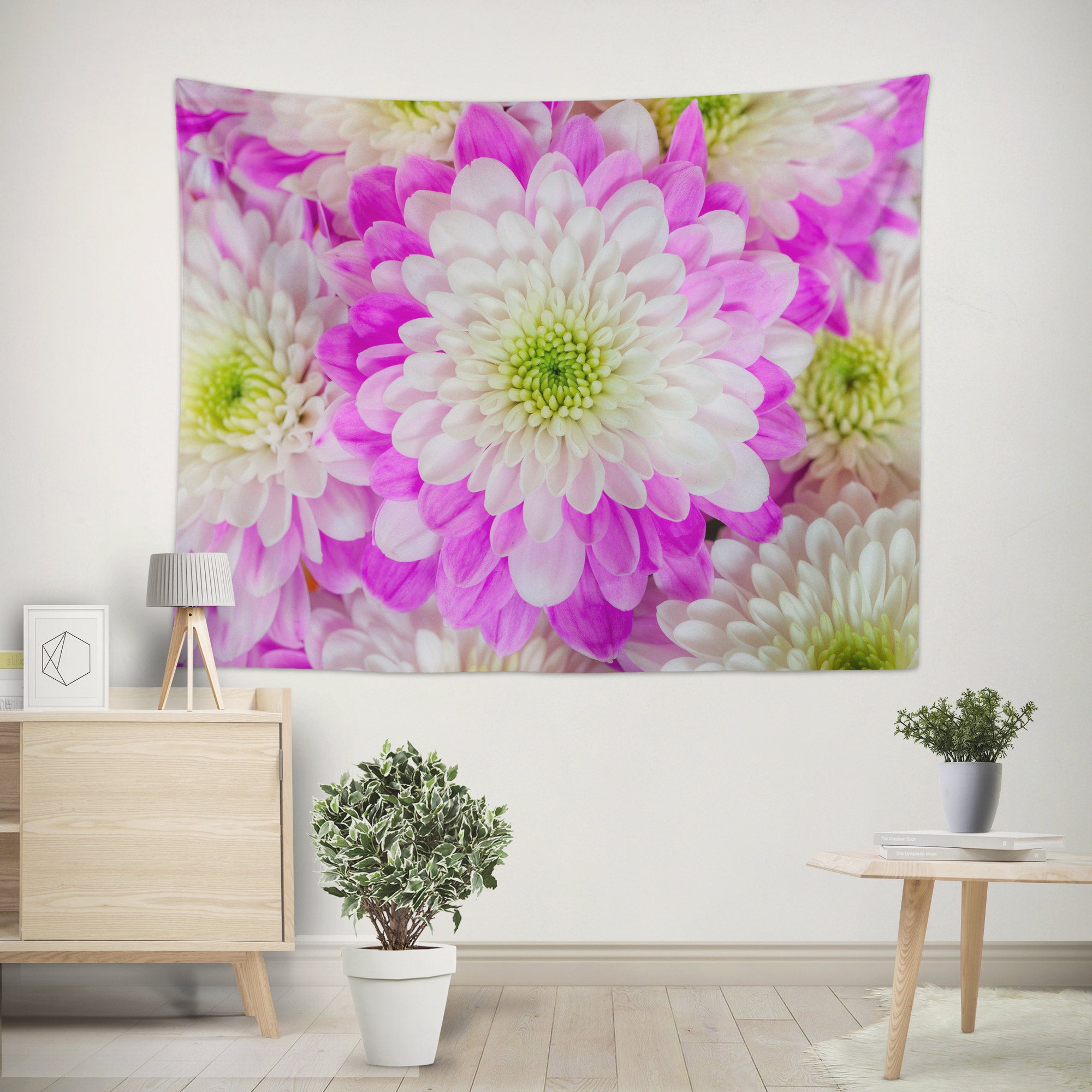 3D Purple White Chrysanthemum 11662 Assaf Frank Tapestry Hanging Cloth Hang