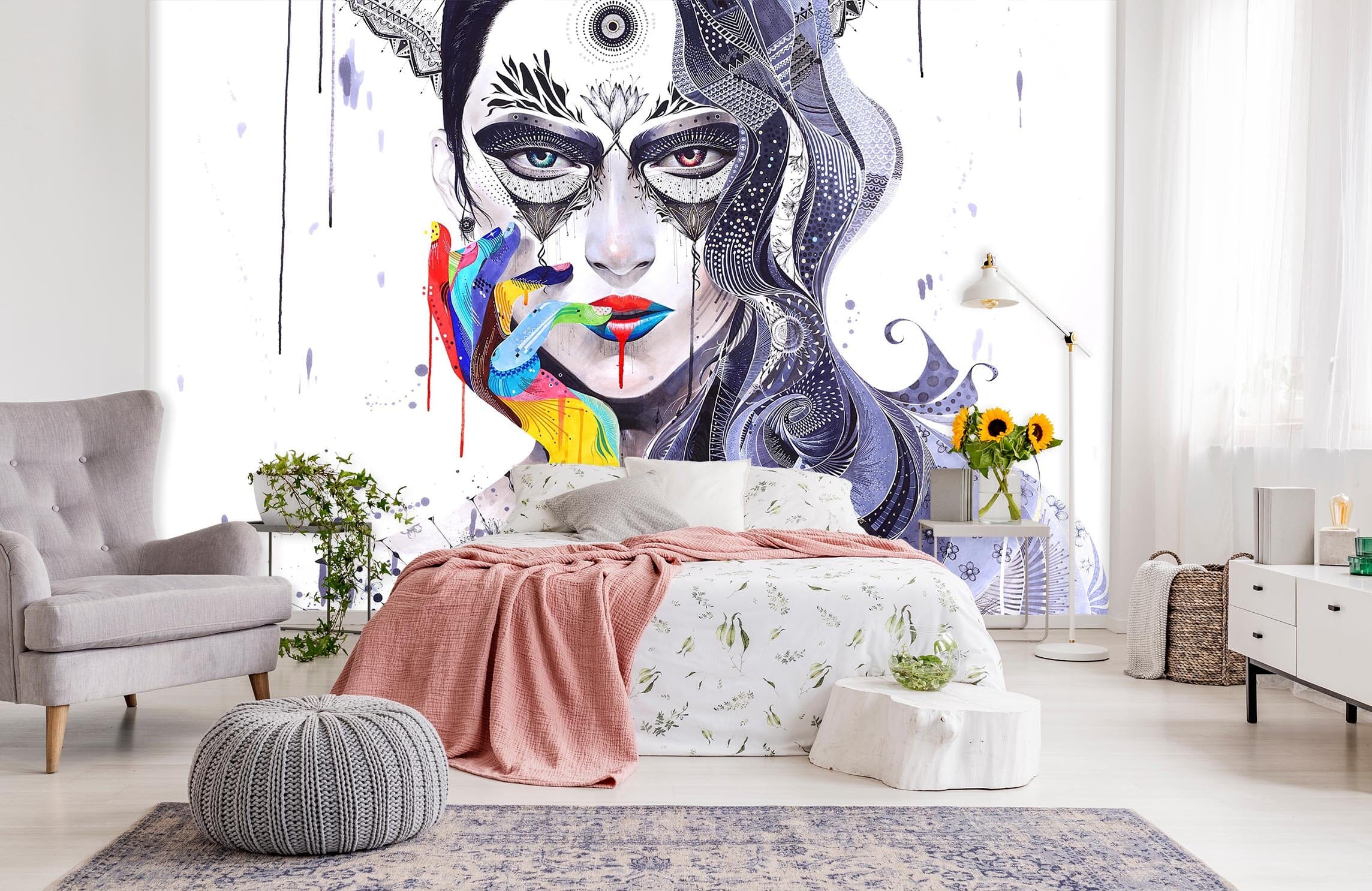 3D Girl Hand Painted 153 Wall Murals Wallpaper AJ Wallpaper 2 