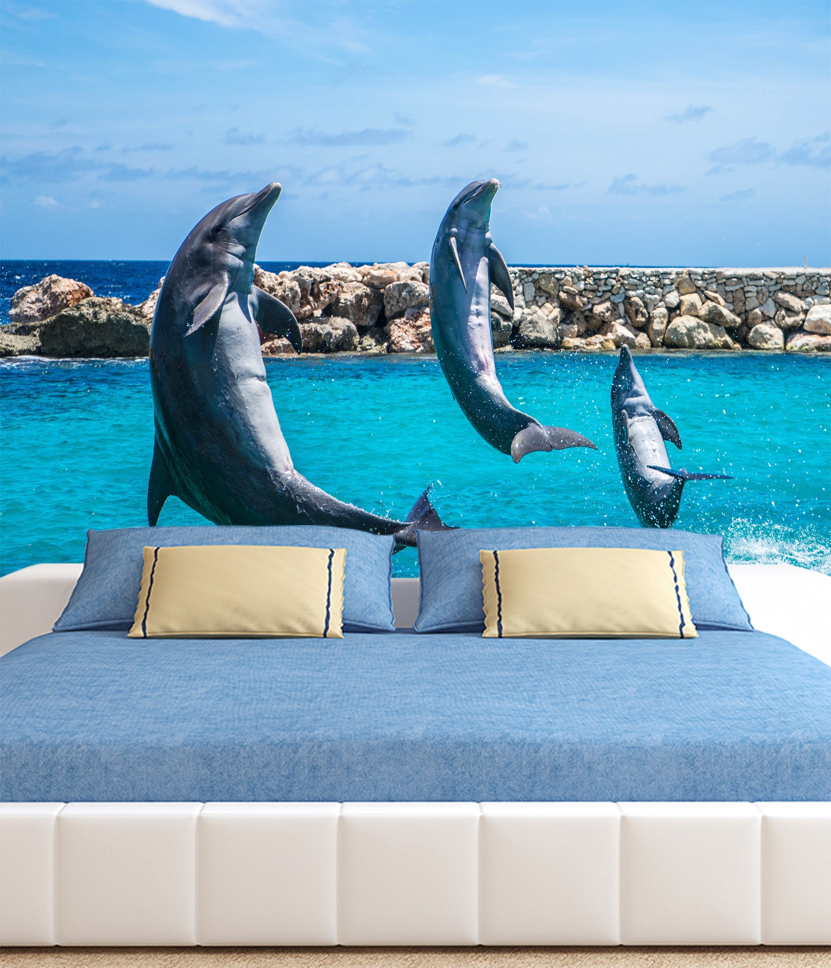 3D Dolphin 024 Wall Murals Wallpaper AJ Wallpaper 2 