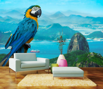 3D Parrots Birds Standing On Mountain Wallpaper AJ Wallpaper 