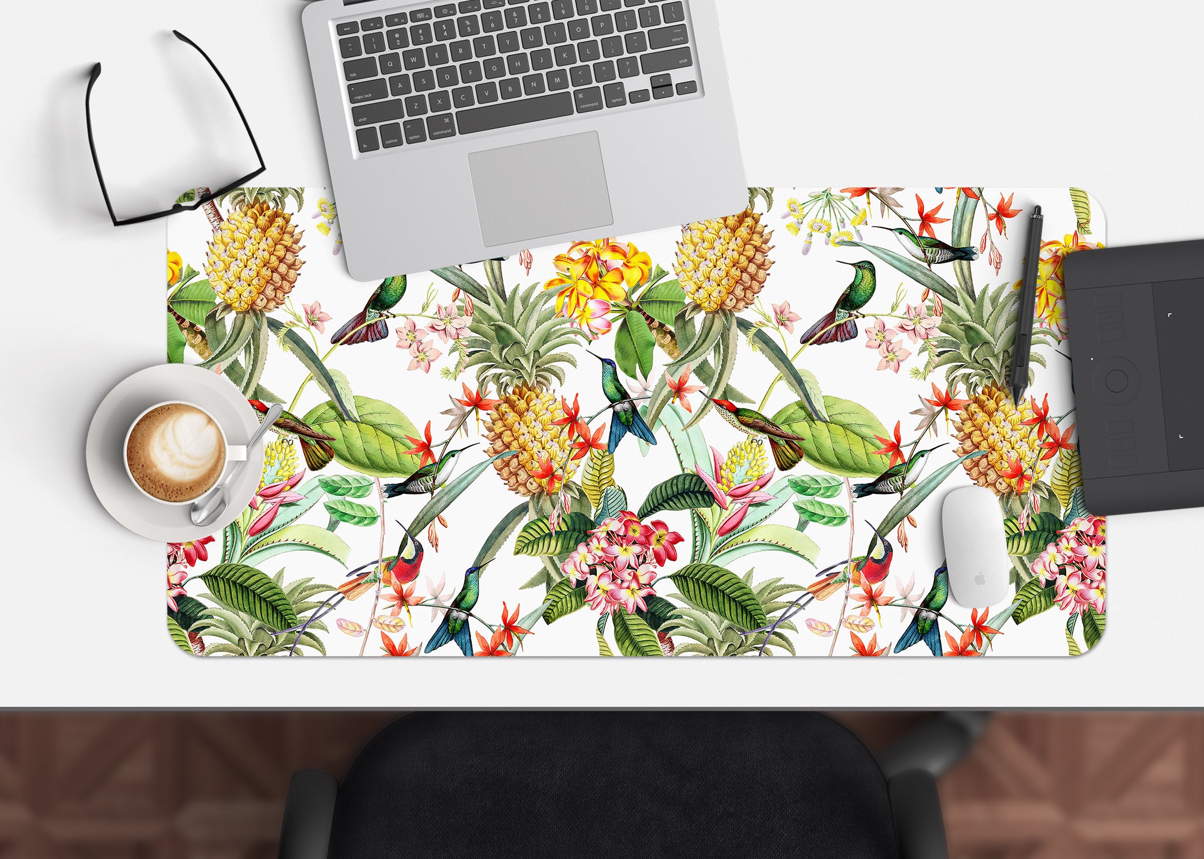 3D Pineapple Leaves Pattern 120198 Uta Naumann Desk Mat