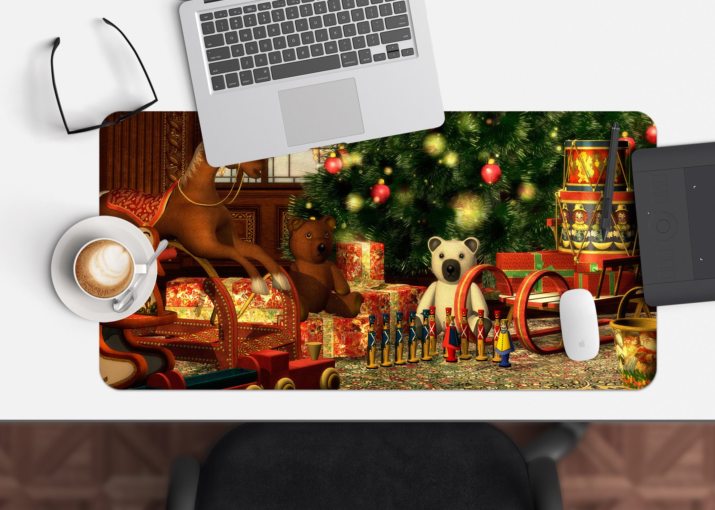 3D Trojan Horse Bear Doll 51162 Christmas Desk Mat Xmas
