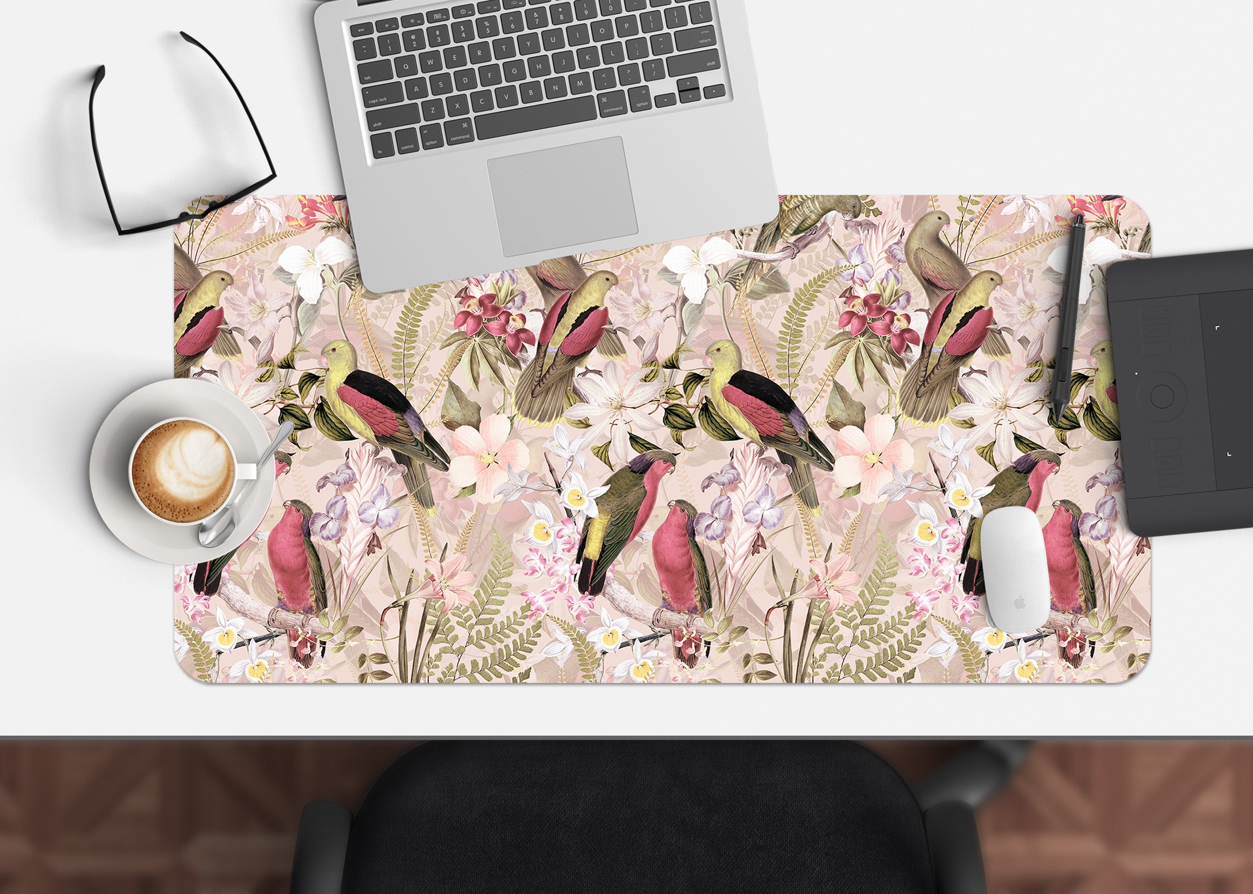 3D Flowers Bird 120137 Uta Naumann Desk Mat