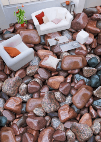 3D Red Big Stone 003 Floor Mural Wallpaper AJ Wallpaper 2 