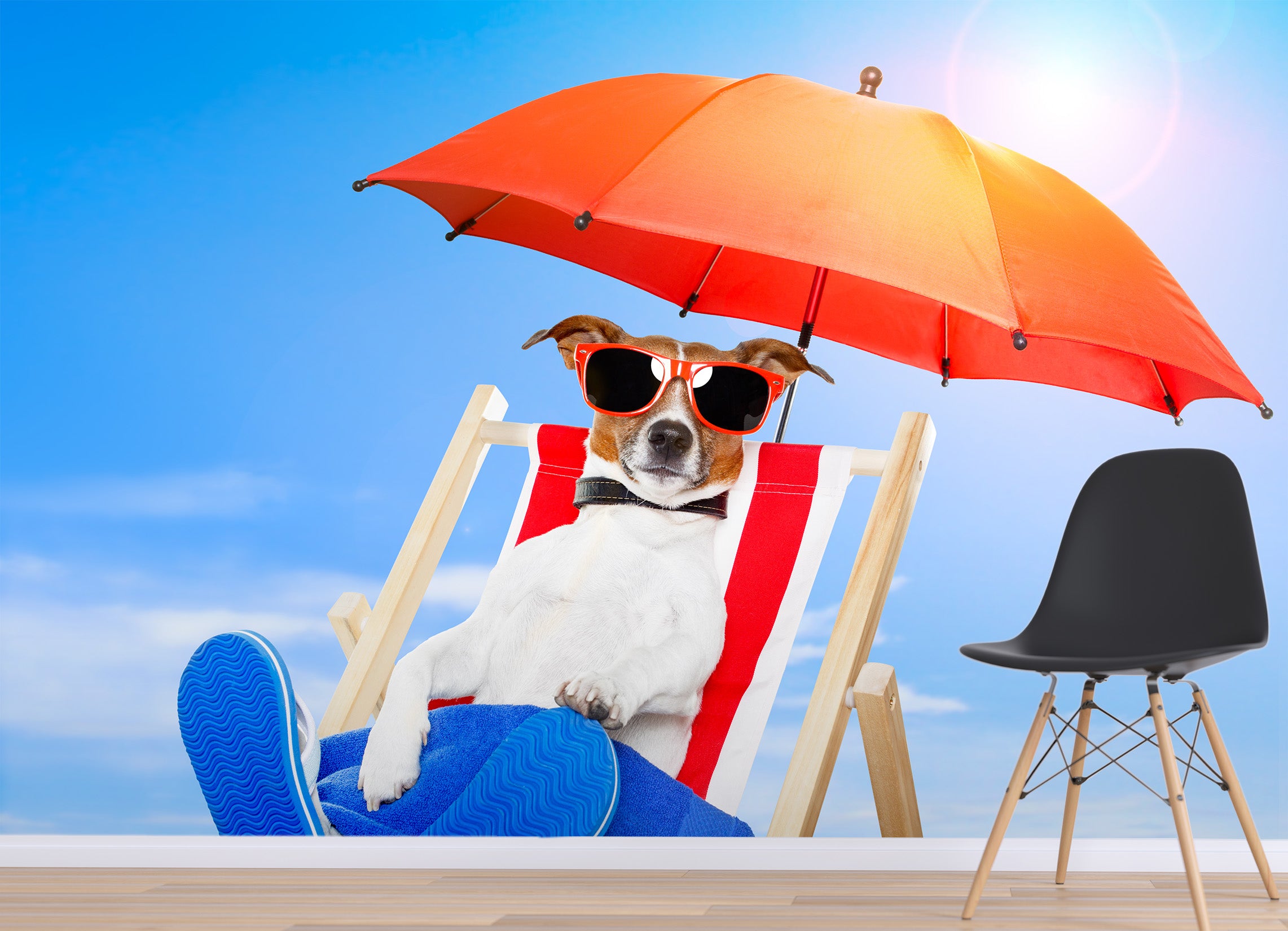 3D Puppy Umbrella 371 Wall Murals