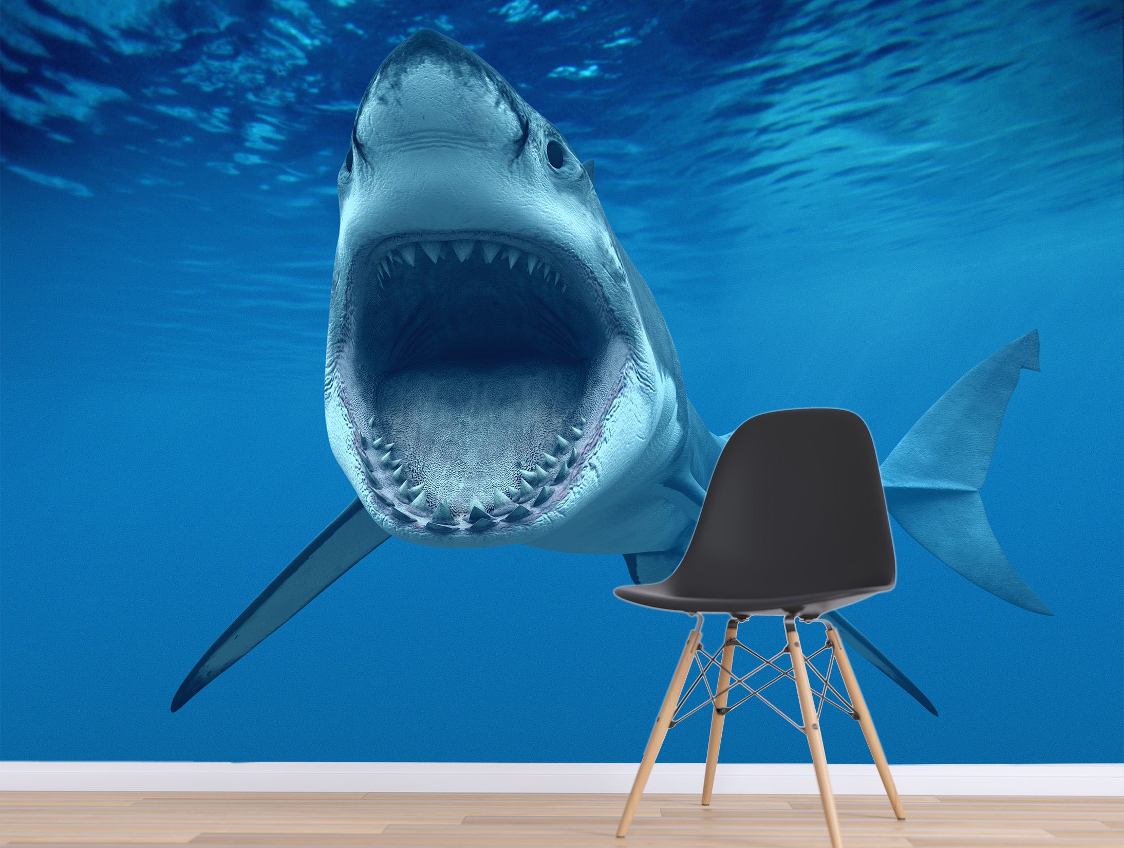 3D Big Mouth Shark 384 Wall Murals