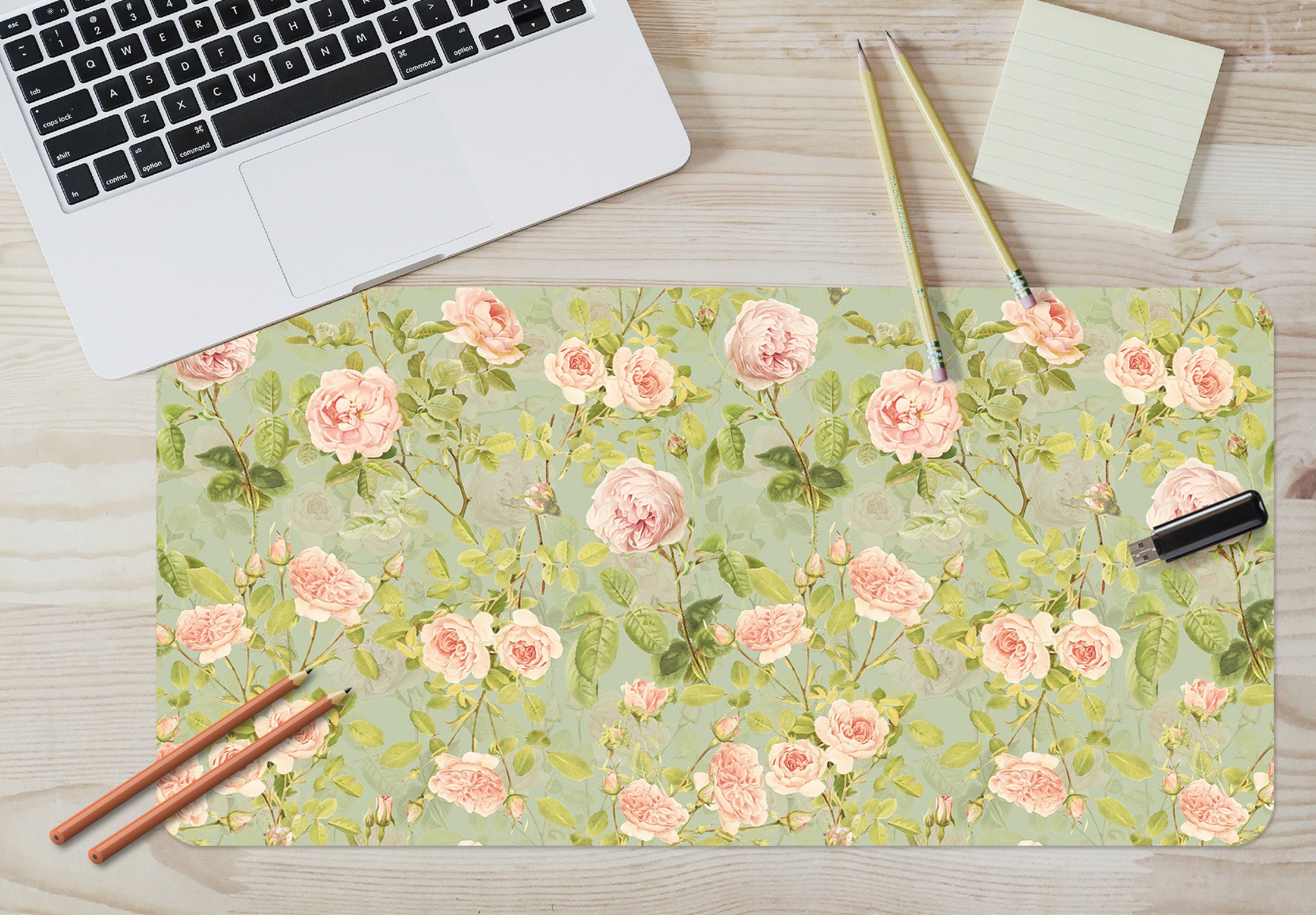 3D Pink Rose Pattern 120186 Uta Naumann Desk Mat