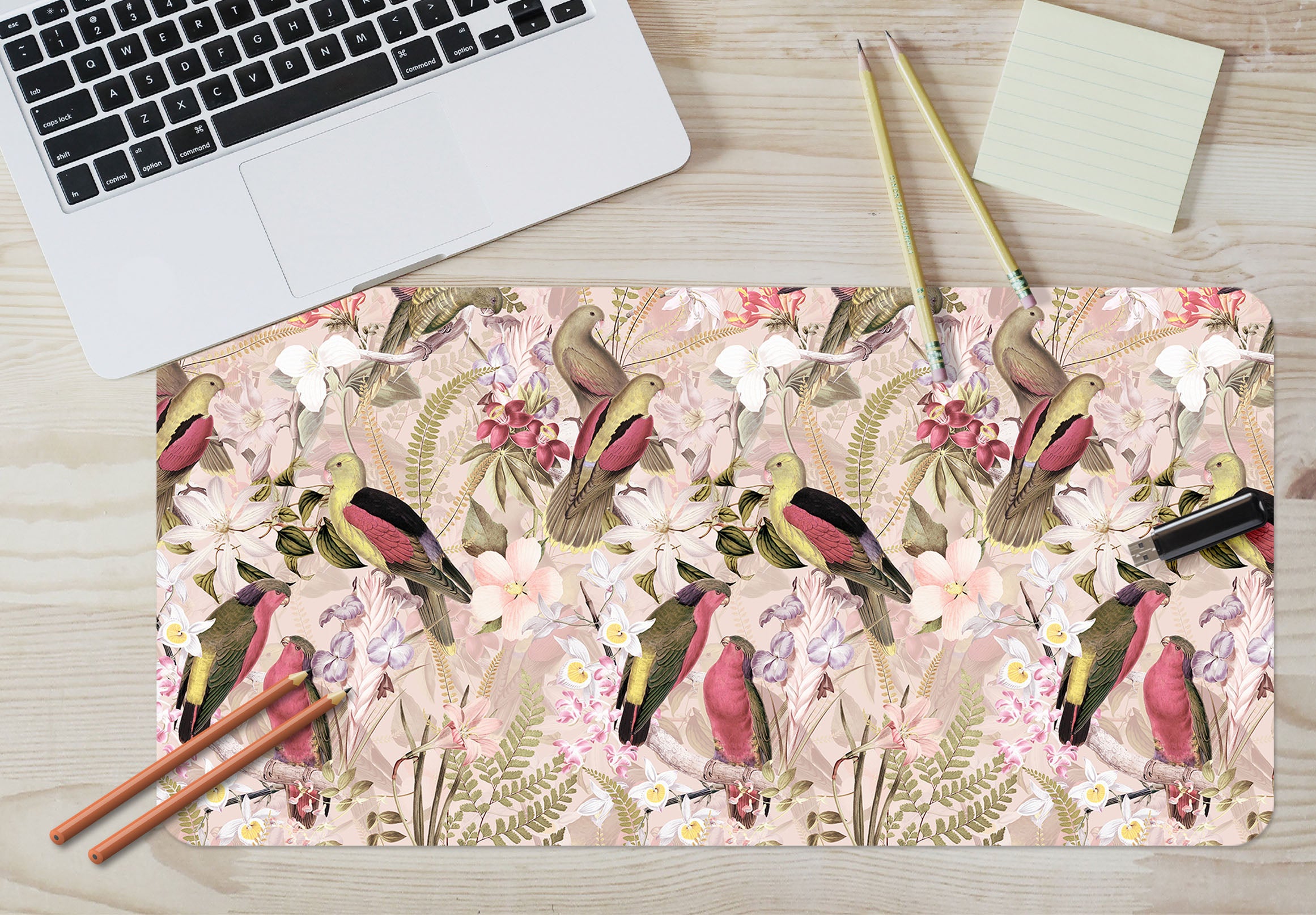 3D Flowers Bird 120137 Uta Naumann Desk Mat