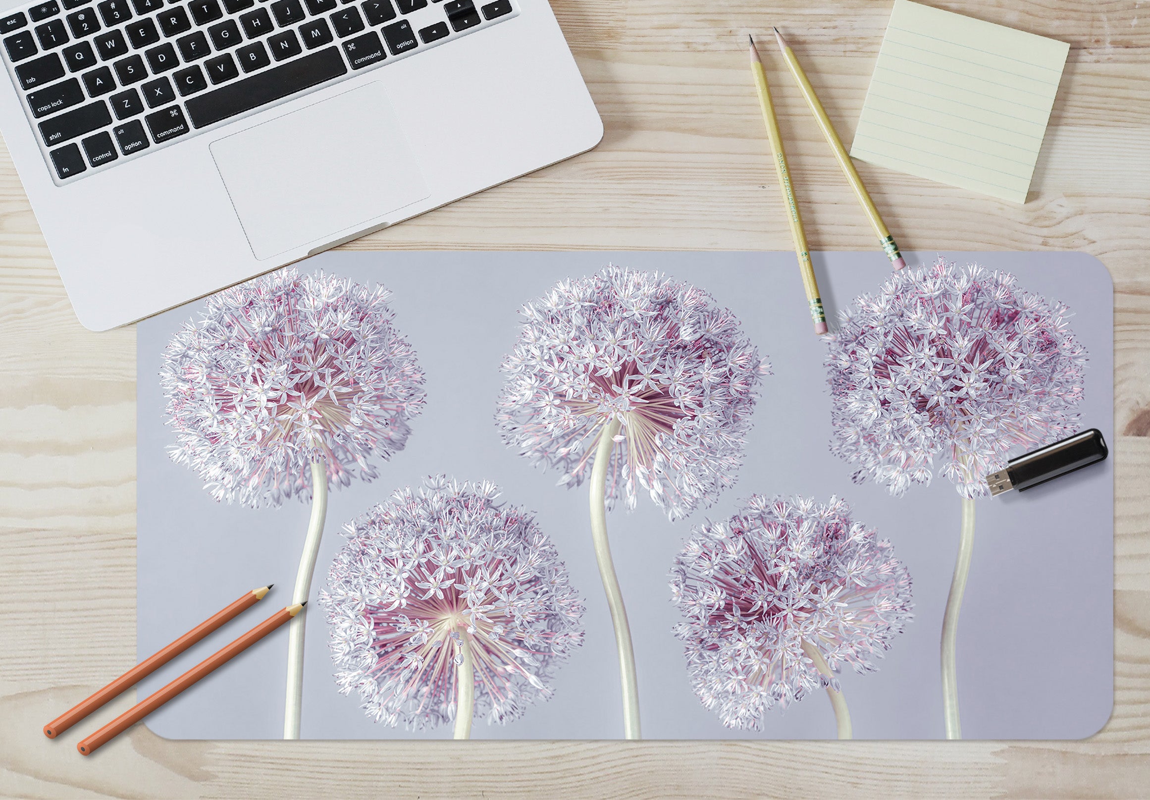 3D Pink Dandelion 7709 Assaf Frank Desk Mat