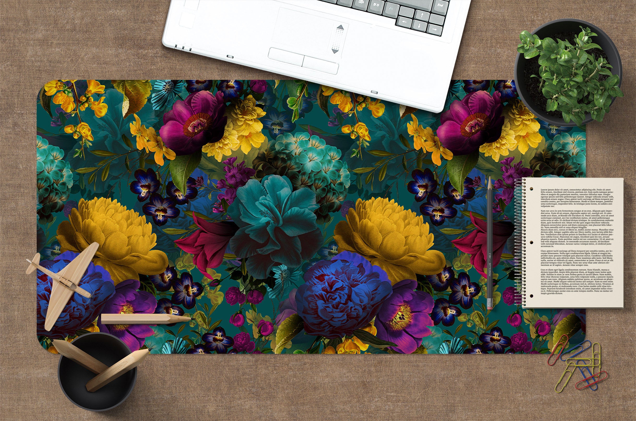 3D Colorful Flowers 120180 Uta Naumann Desk Mat