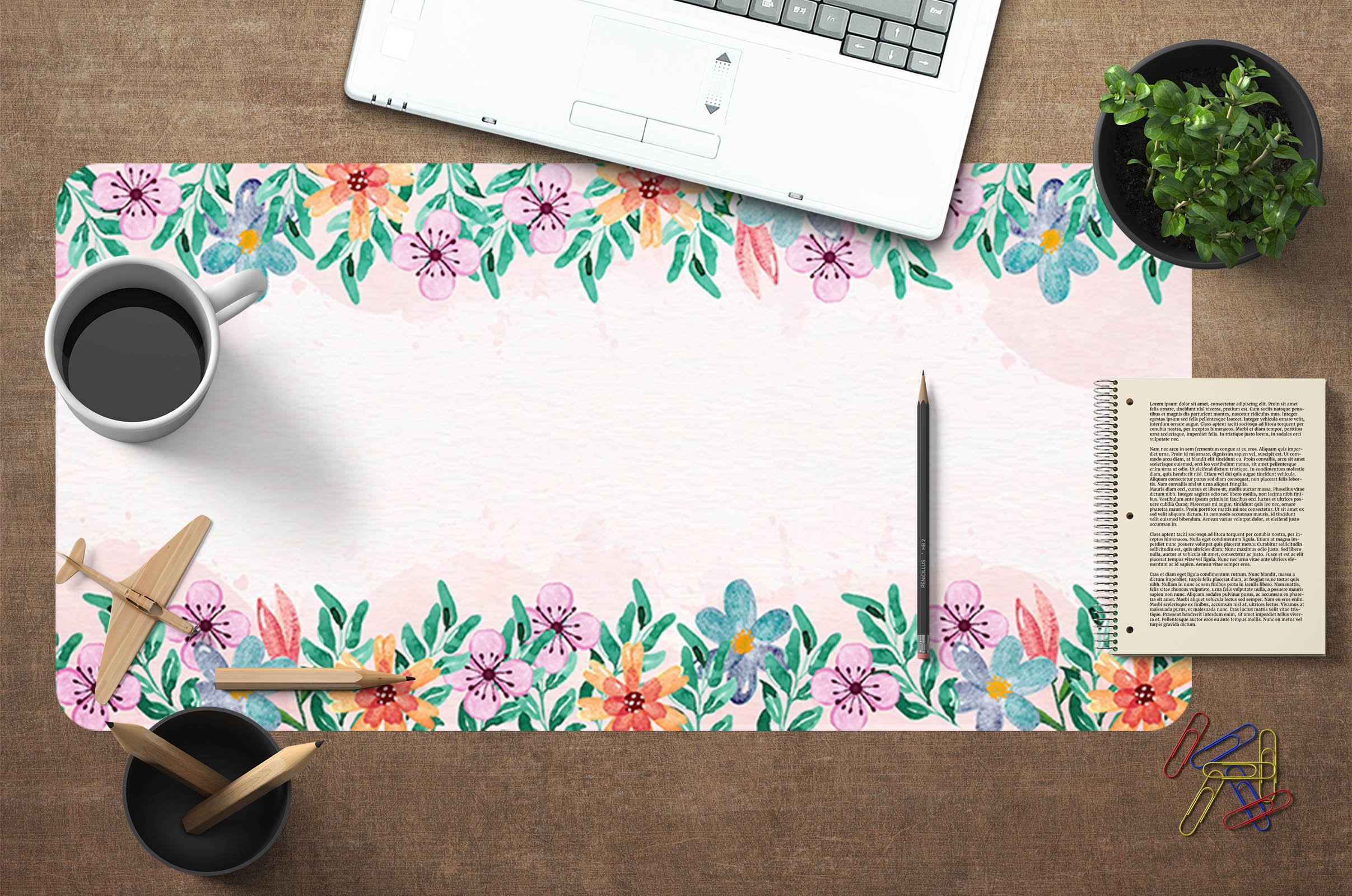 3D Surrounding Flowers 065 Desk Mat Mat AJ Creativity Home 