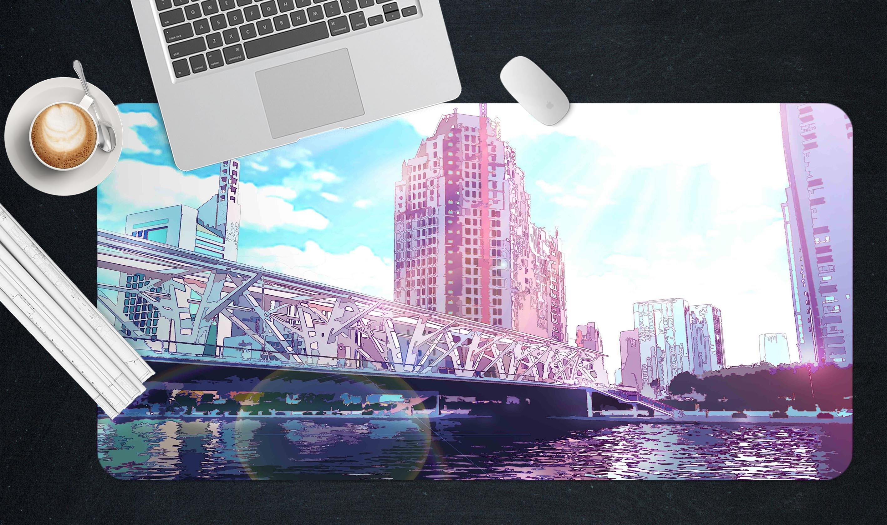 3D Building River 103 Desk Mat Mat AJ Creativity Home 