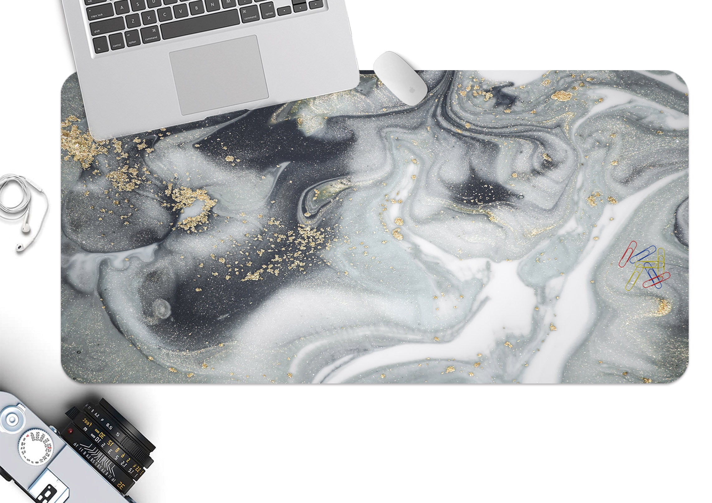 3D Grey Pattern Texture 18028 Desk Mat