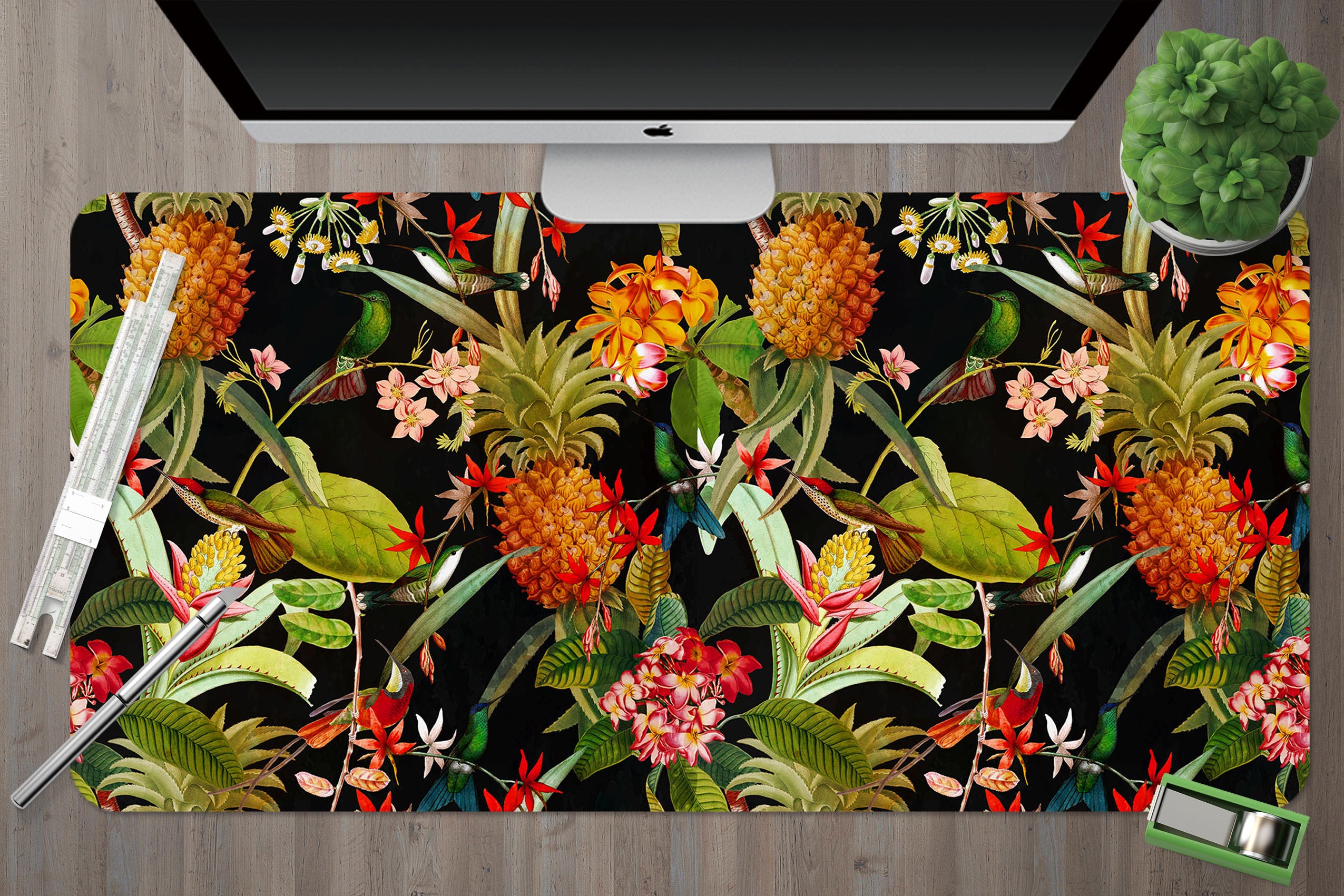 3D Pineapple Leaves 120197 Uta Naumann Desk Mat